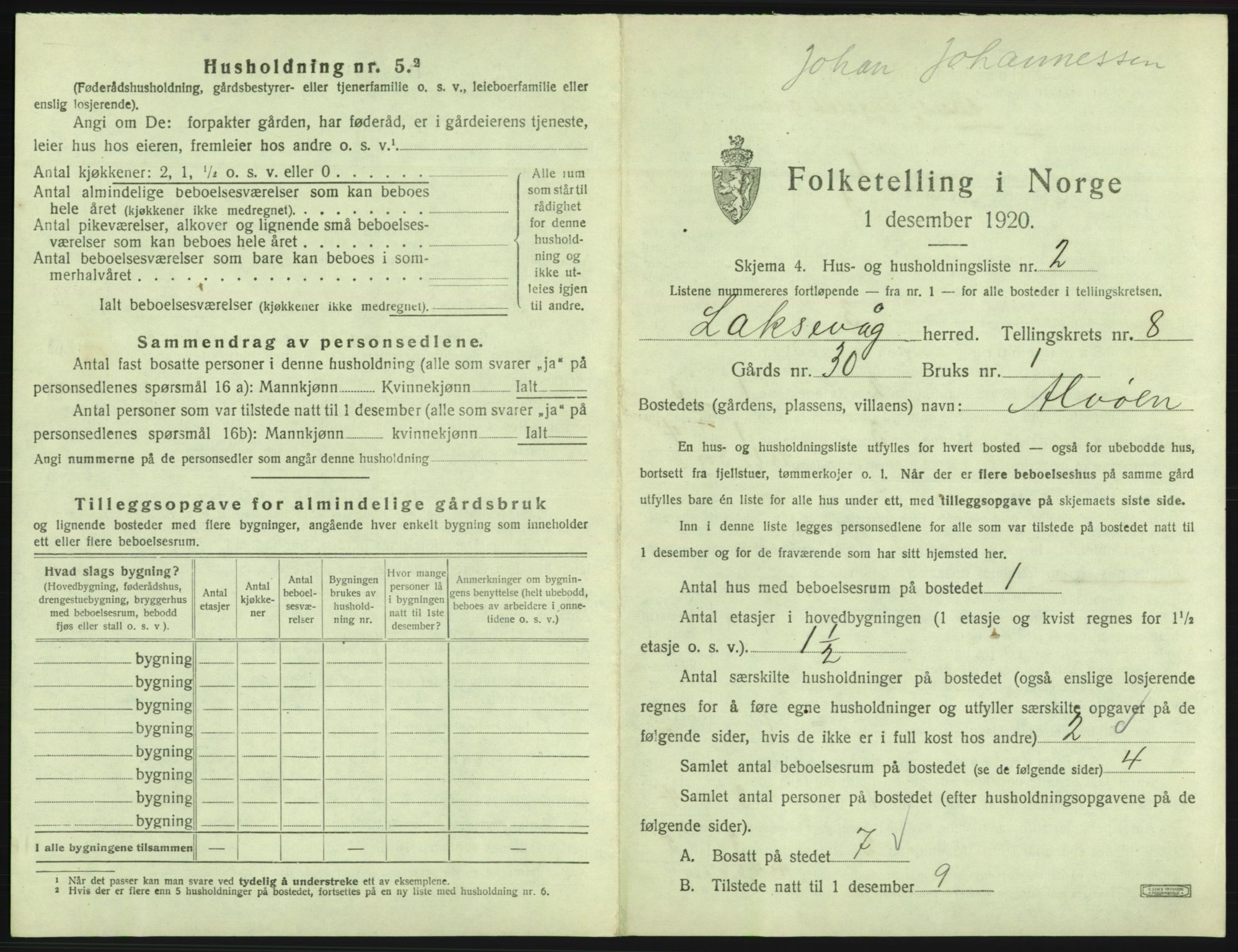 SAB, 1920 census for Laksevåg, 1920, p. 1729