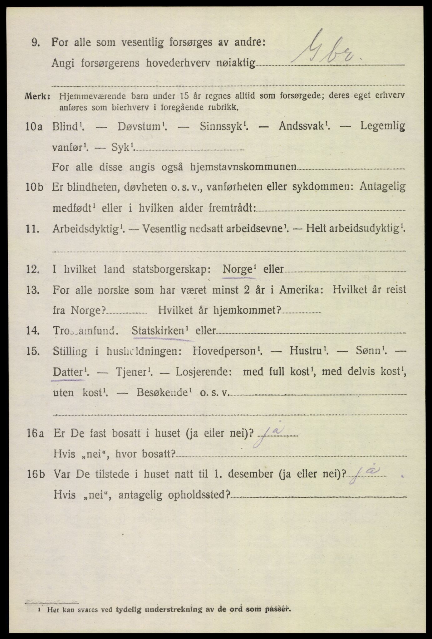 SAH, 1920 census for Dovre, 1920, p. 4559