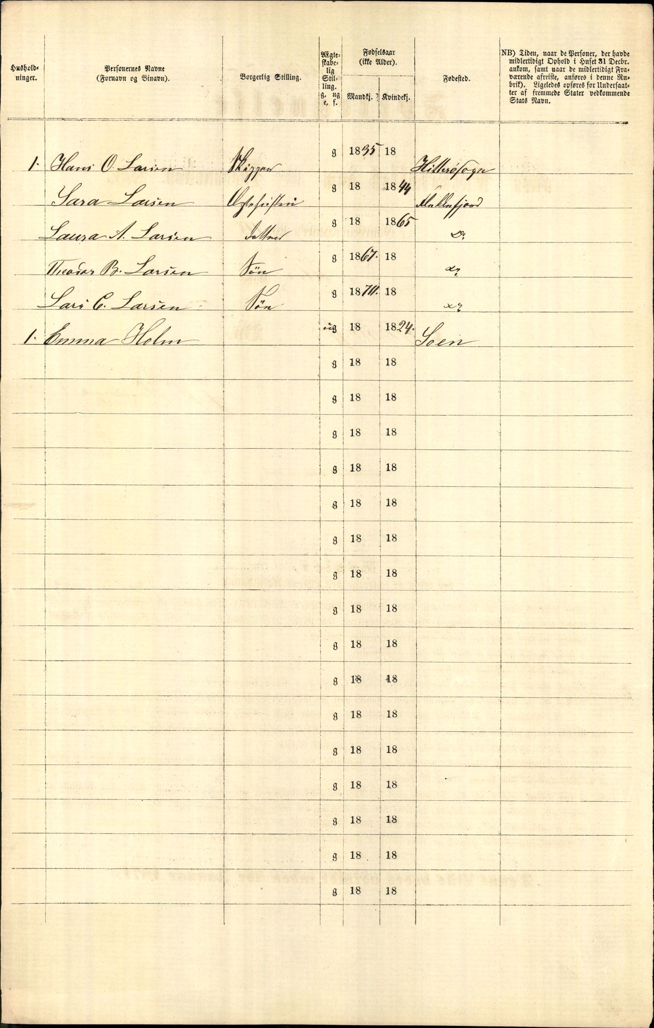 RA, 1870 census for 1004 Flekkefjord, 1870, p. 289