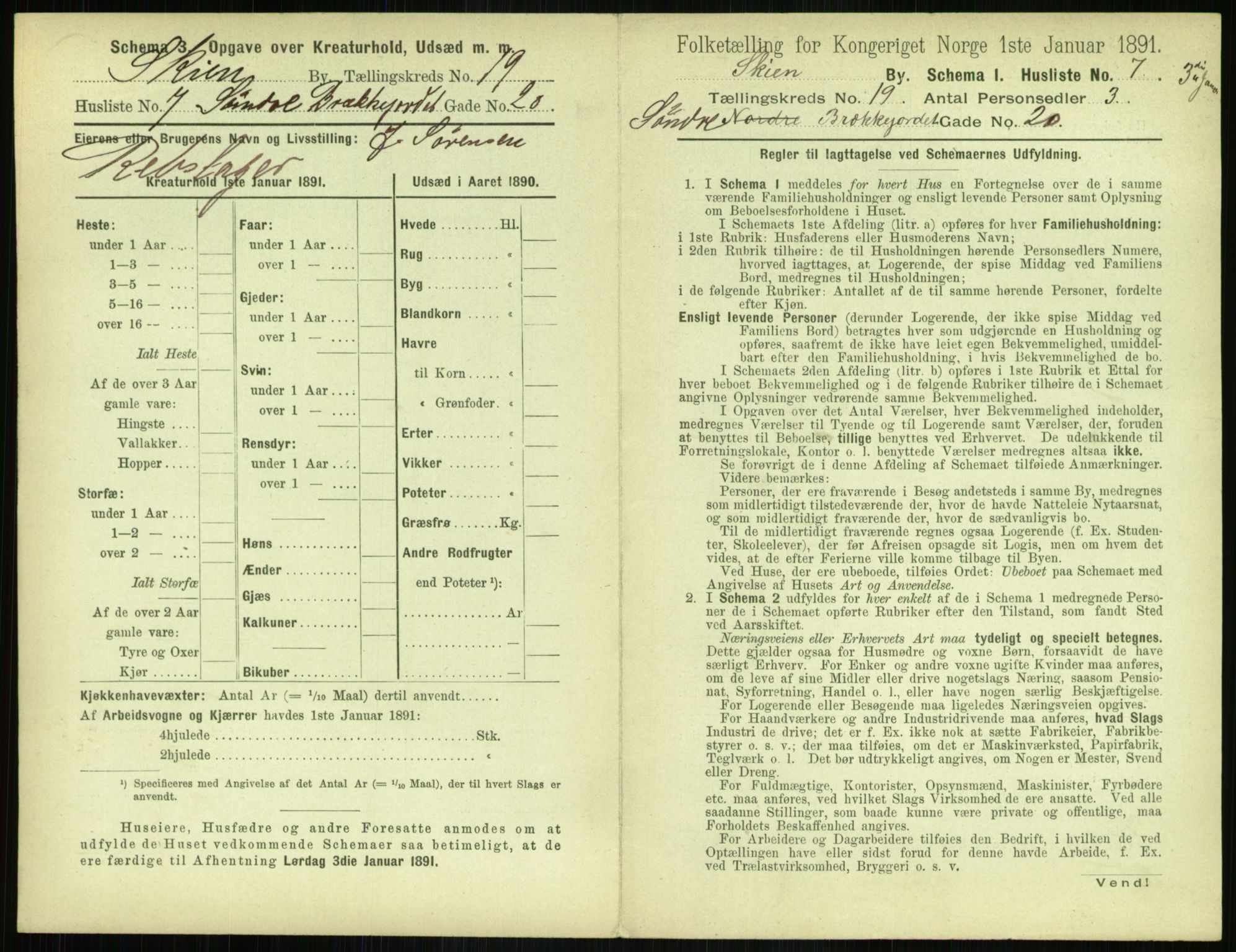 RA, 1891 census for 0806 Skien, 1891, p. 742