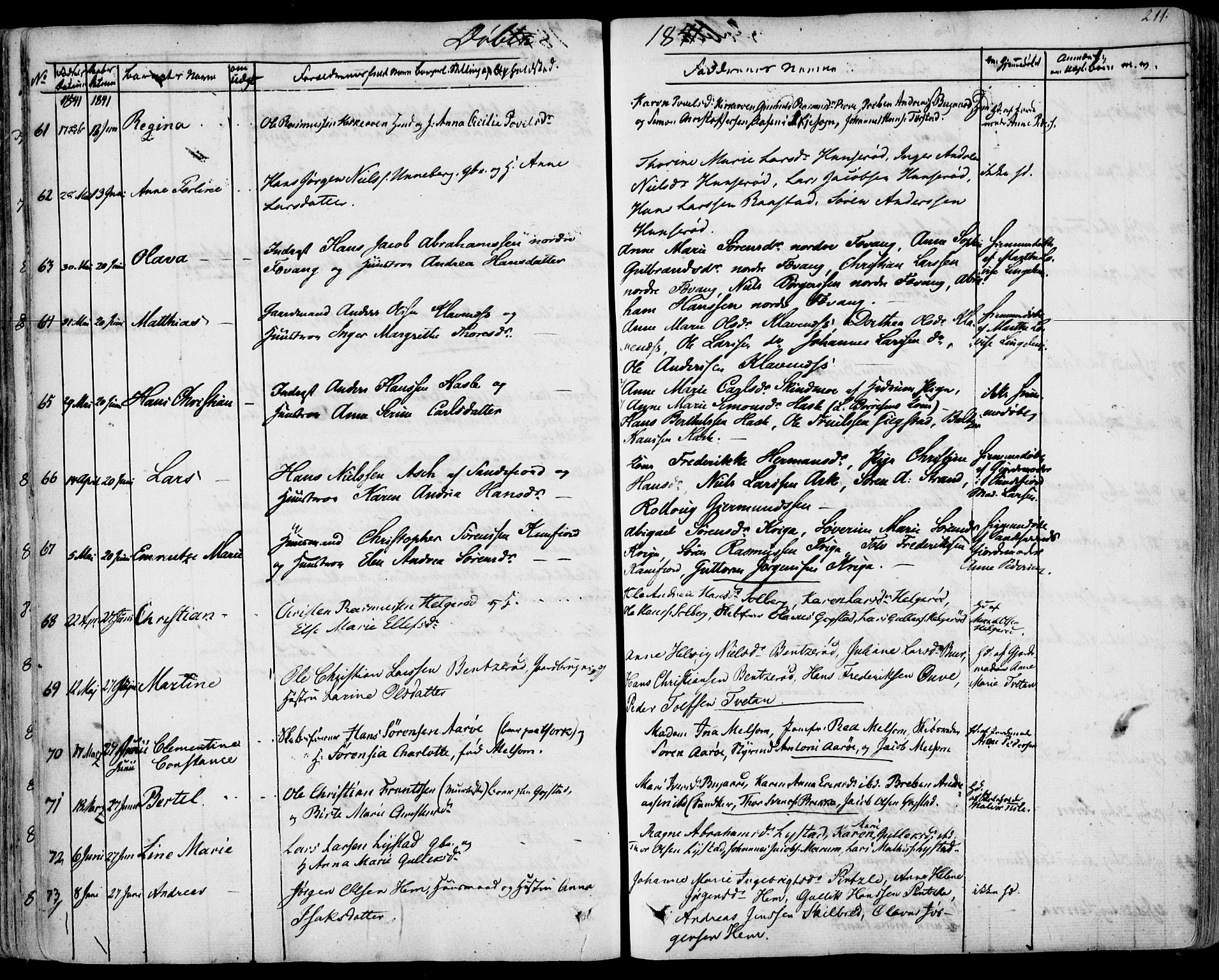 Sandar kirkebøker, SAKO/A-243/F/Fa/L0005: Parish register (official) no. 5, 1832-1847, p. 210-211