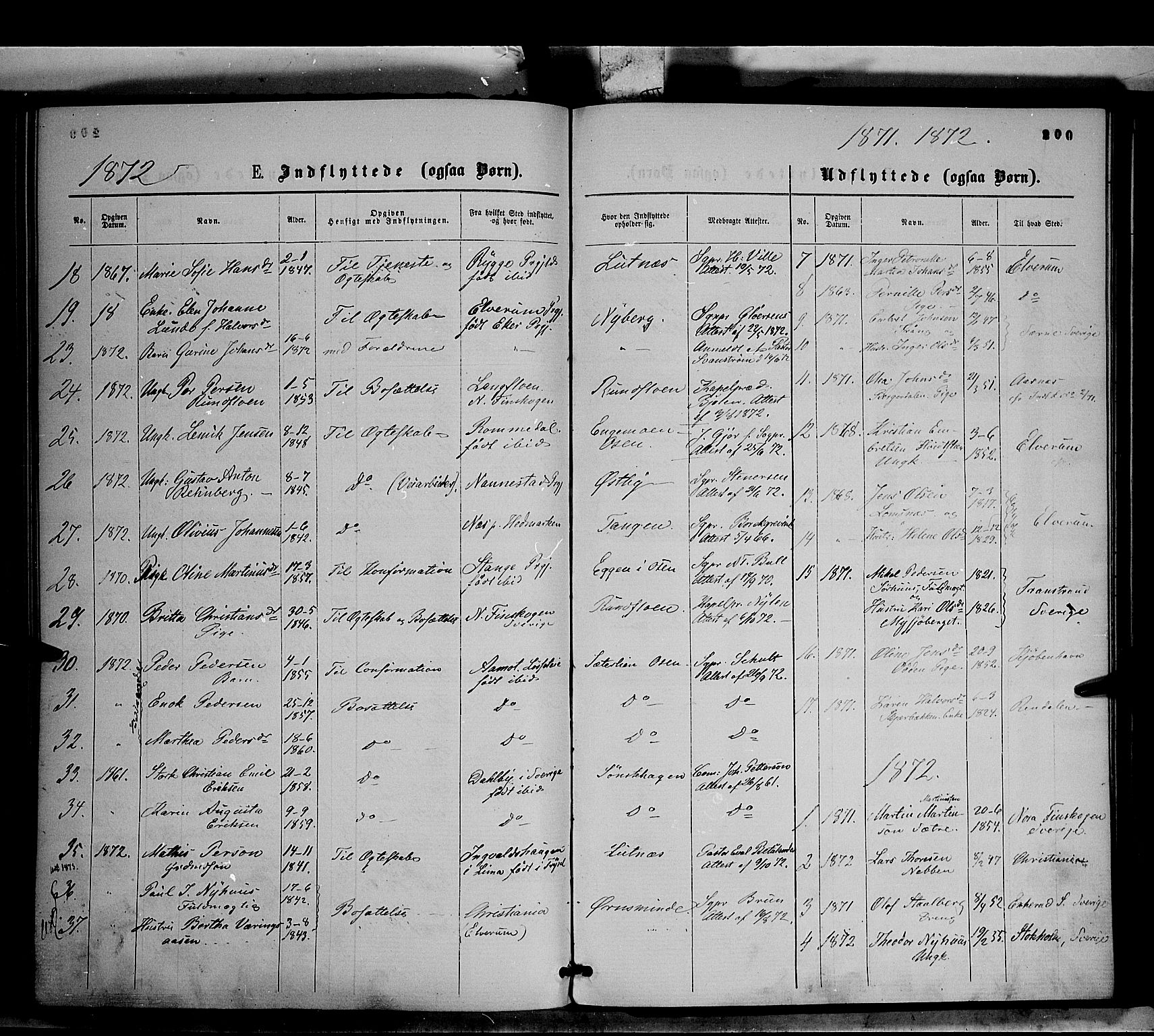Trysil prestekontor, SAH/PREST-046/H/Ha/Haa/L0006: Parish register (official) no. 6, 1866-1873, p. 200