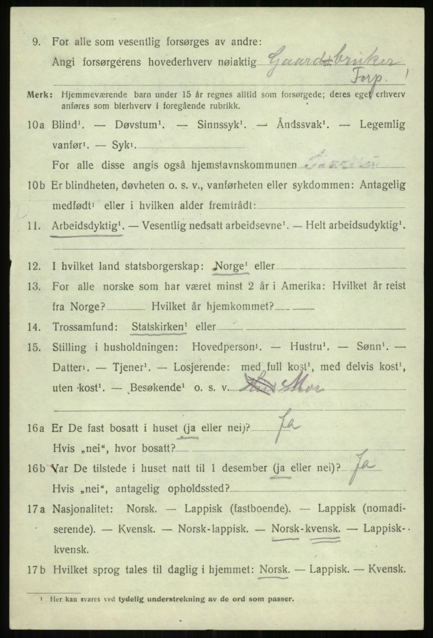 SATØ, 1920 census for Bardu, 1920, p. 4104