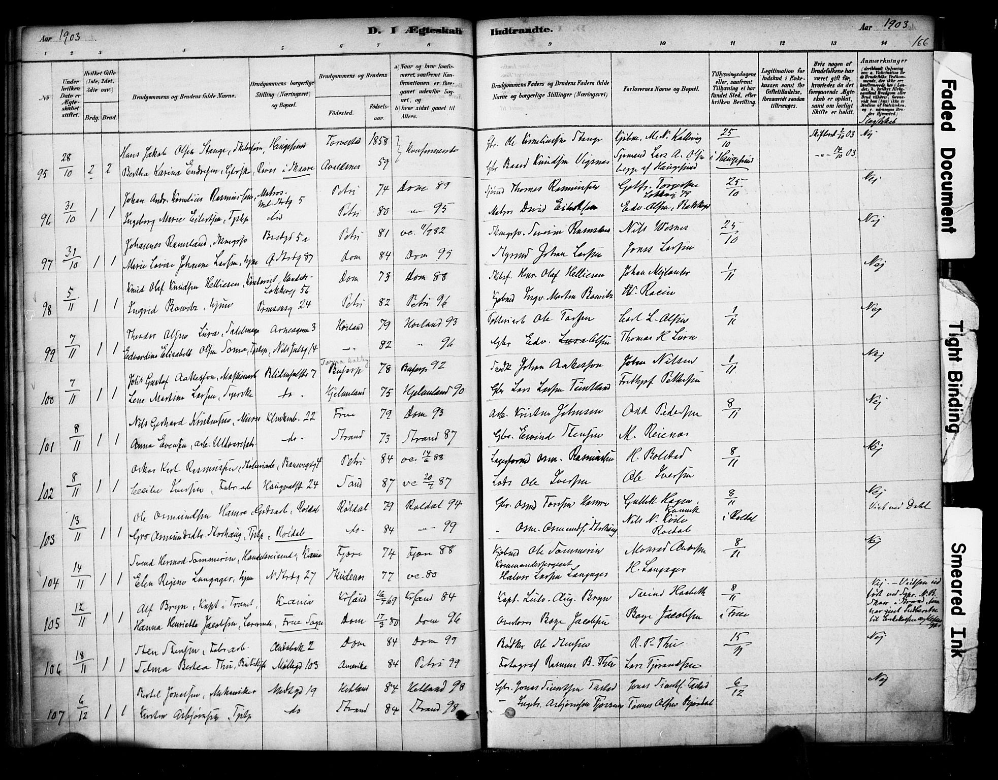 Domkirken sokneprestkontor, AV/SAST-A-101812/001/30/30BA/L0029: Parish register (official) no. A 28, 1878-1904, p. 166