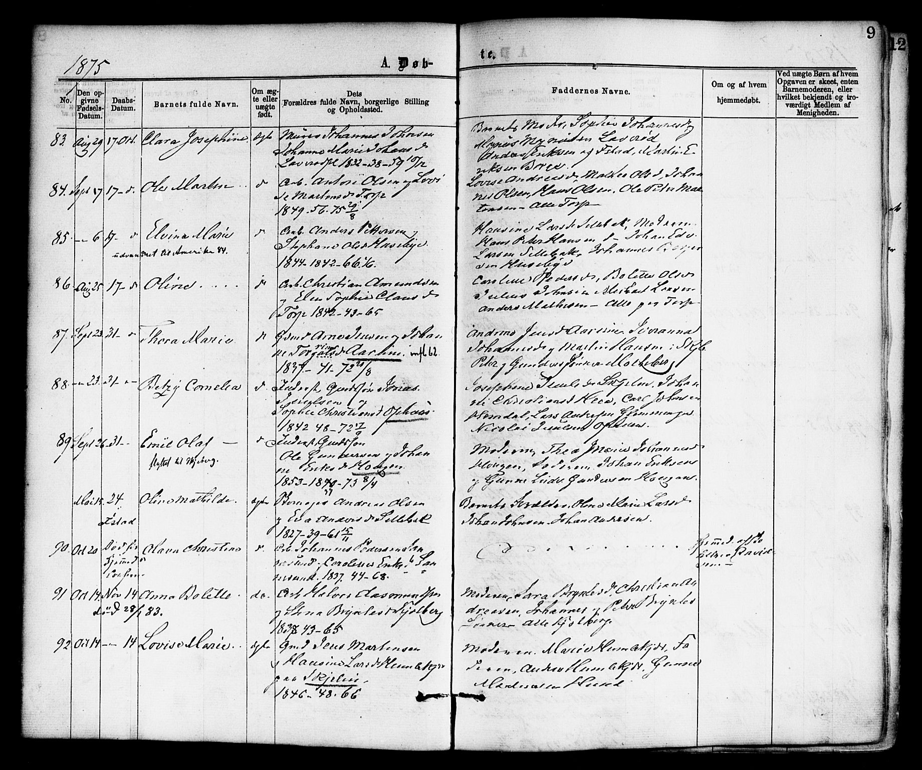 Borge prestekontor Kirkebøker, AV/SAO-A-10903/F/Fa/L0007: Parish register (official) no. I 7, 1875-1886, p. 9