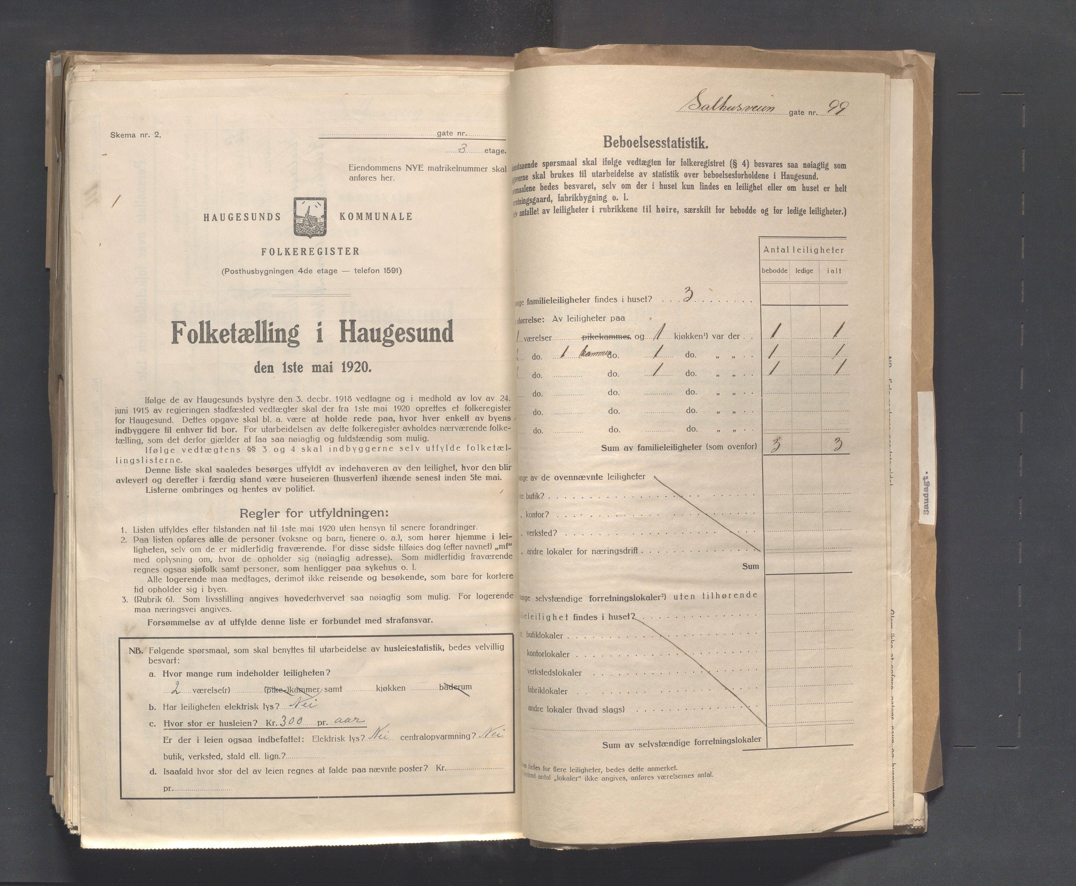 IKAR, Local census 1.5.1920 for Haugesund, 1920, p. 3409