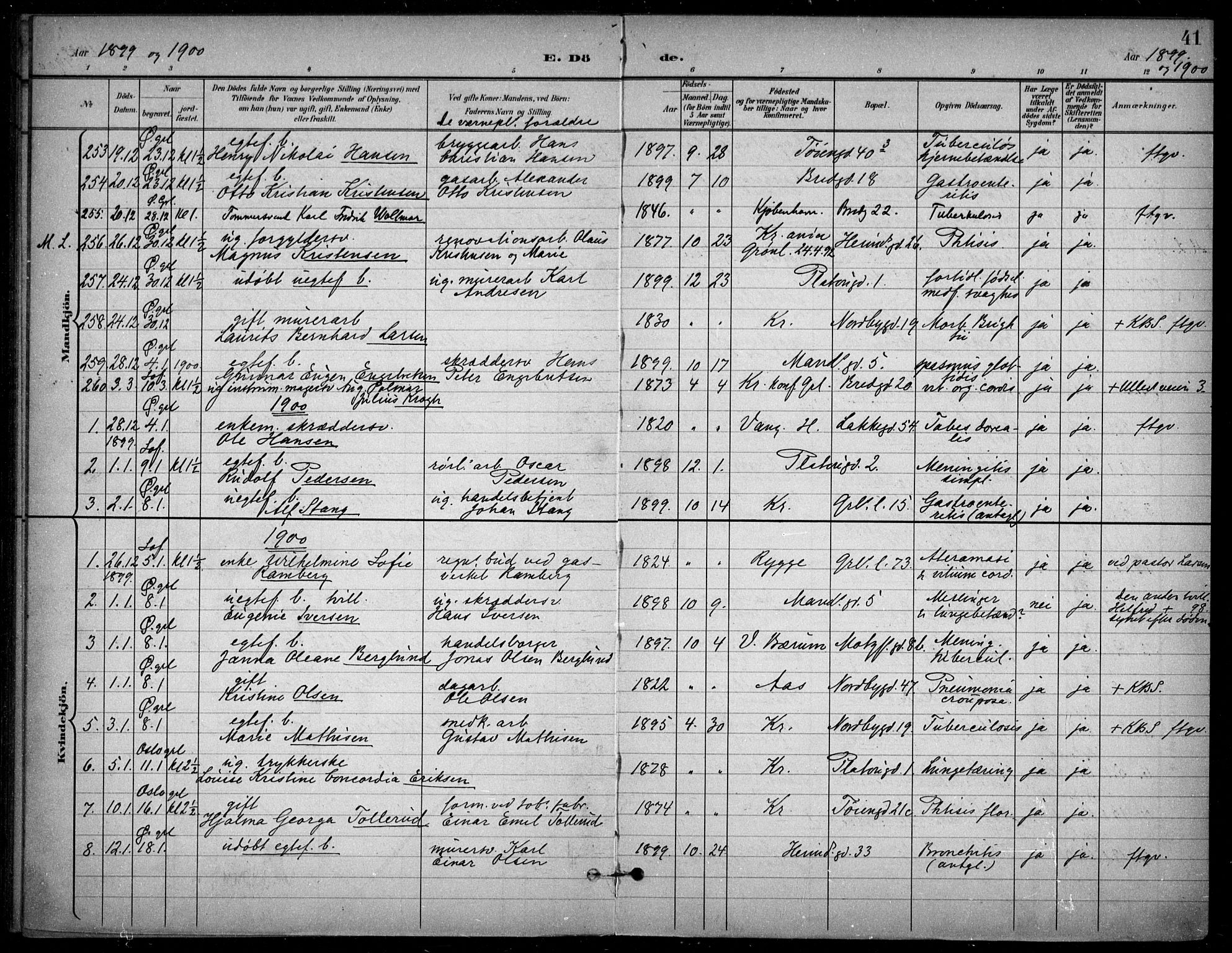 Grønland prestekontor Kirkebøker, AV/SAO-A-10848/F/Fa/L0016: Parish register (official) no. 16, 1898-1918, p. 41