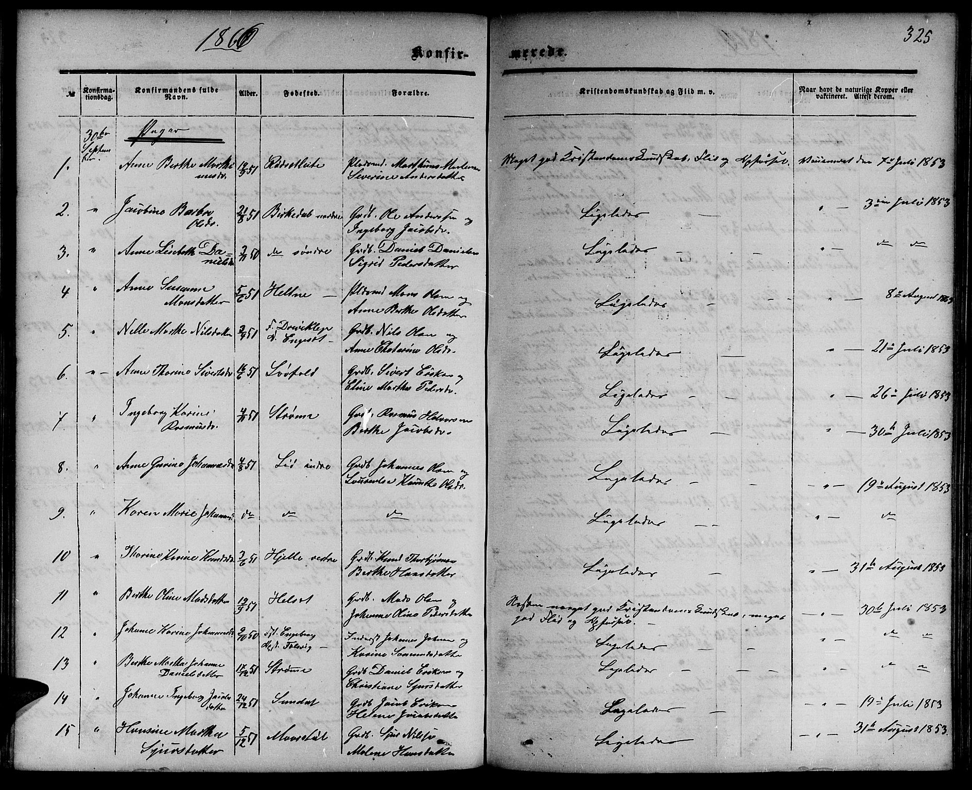 Ministerialprotokoller, klokkerbøker og fødselsregistre - Møre og Romsdal, SAT/A-1454/511/L0157: Parish register (copy) no. 511C03, 1864-1884, p. 325