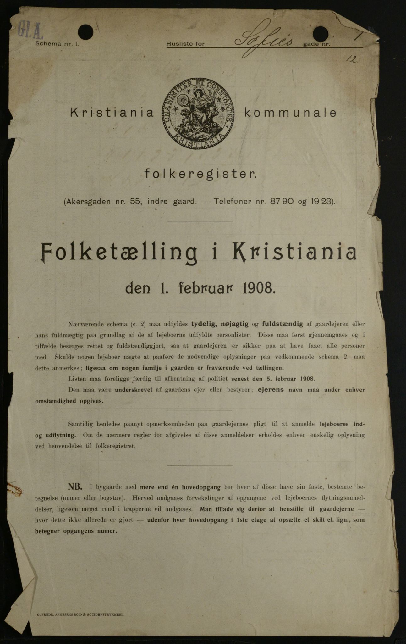 OBA, Municipal Census 1908 for Kristiania, 1908, p. 88797