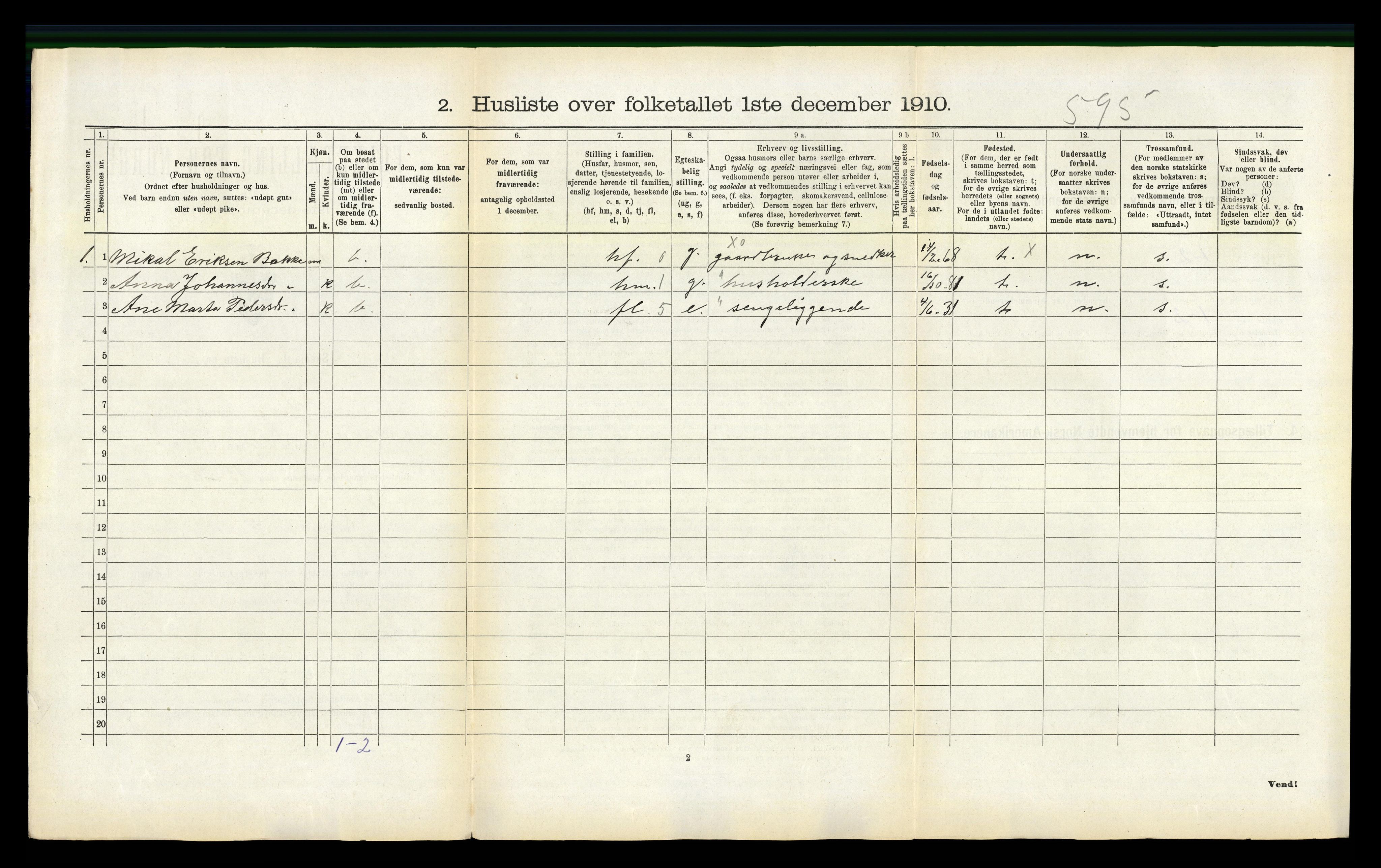 RA, 1910 census for Øre, 1910, p. 294