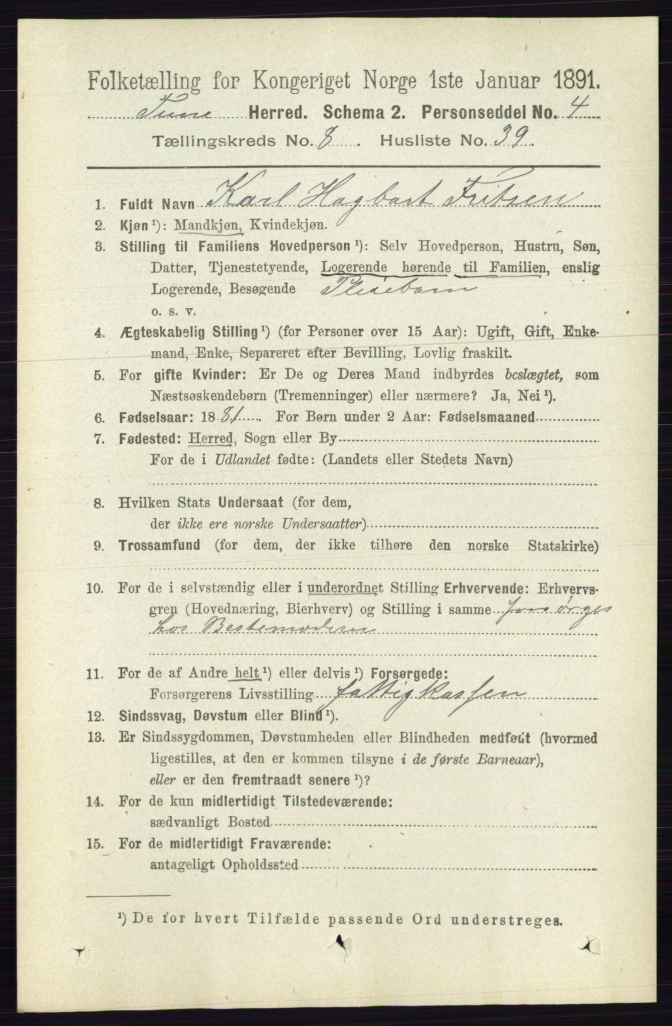 RA, 1891 census for 0130 Tune, 1891, p. 5971