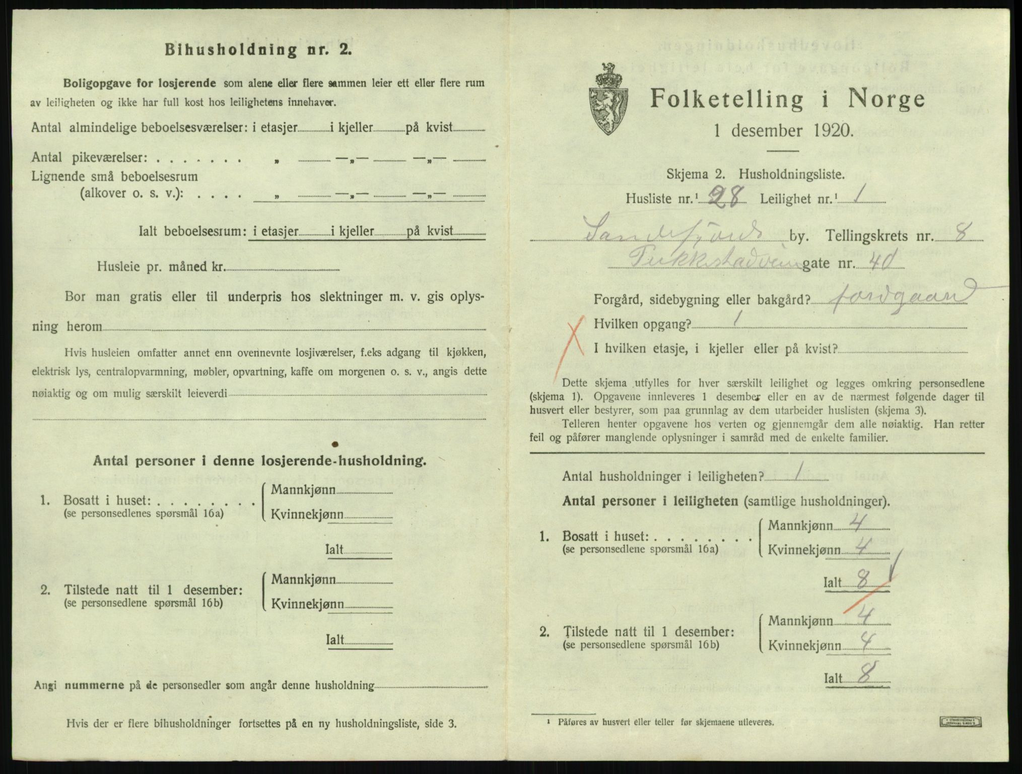 SAKO, 1920 census for Sandefjord, 1920, p. 3324