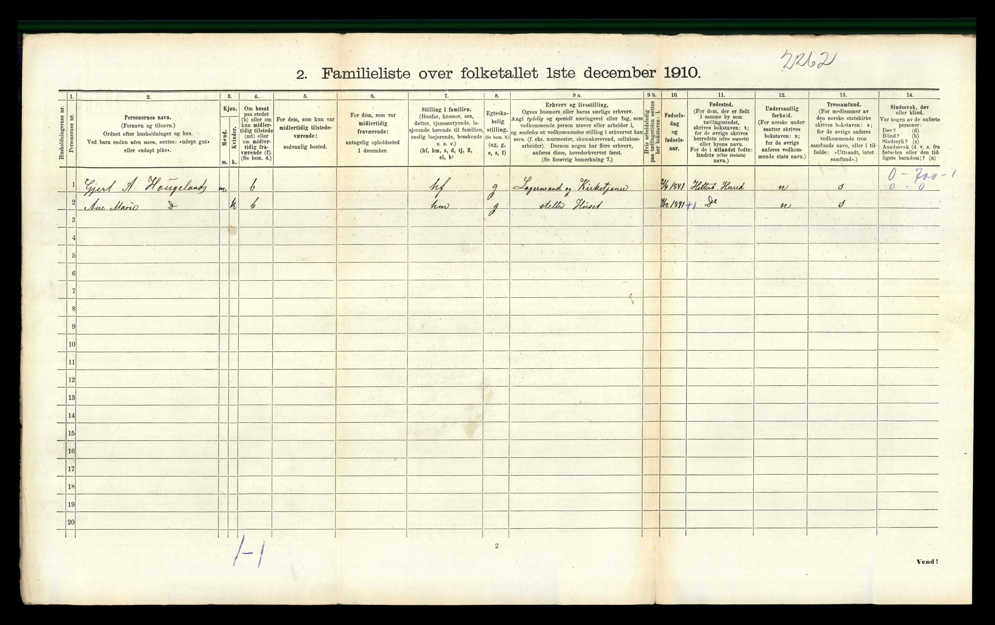 RA, 1910 census for Flekkefjord, 1910, p. 1501