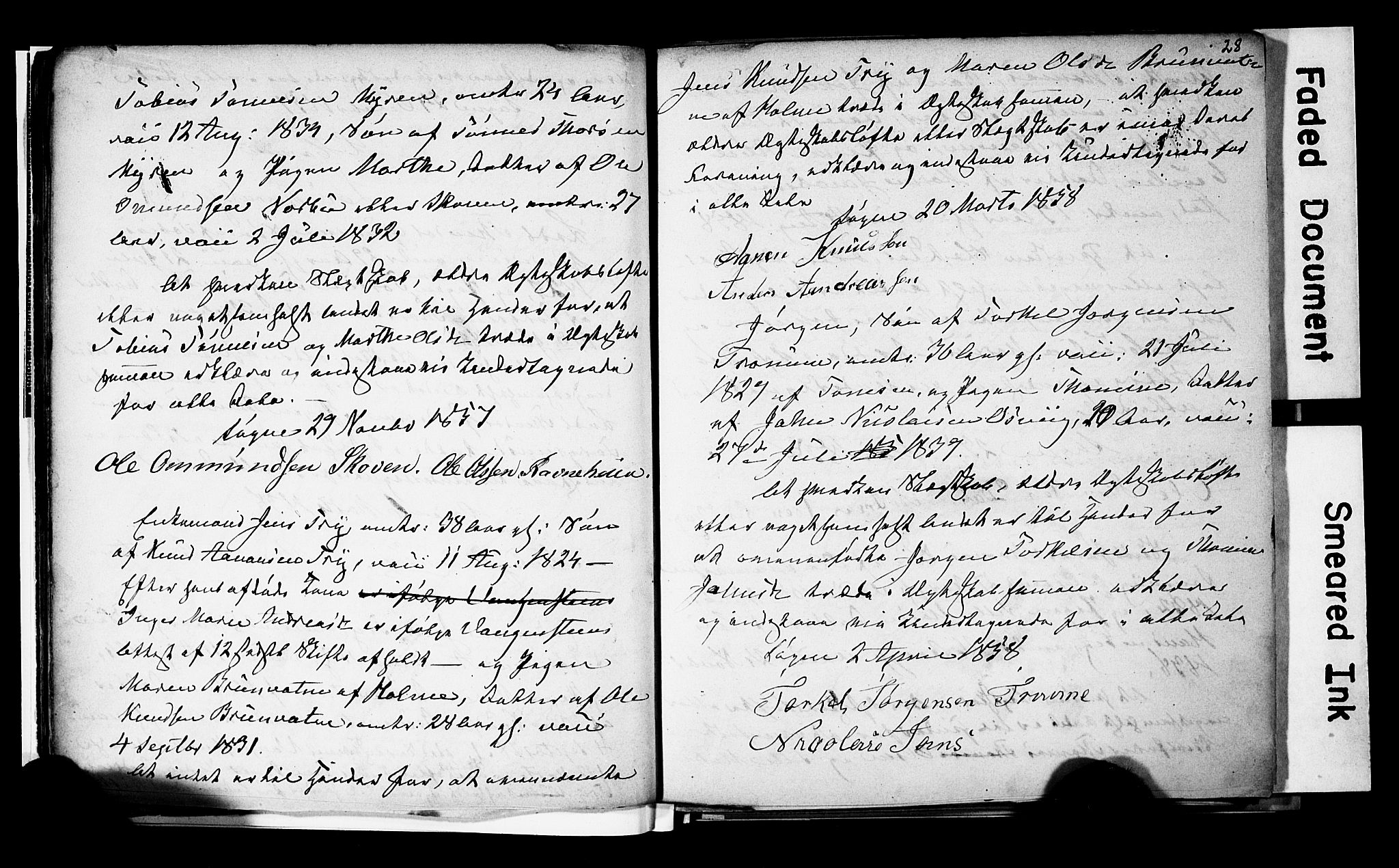 Søgne sokneprestkontor, AV/SAK-1111-0037/F/Fe/L0001: Banns register no. A-III-1, 1853-1870, p. 28