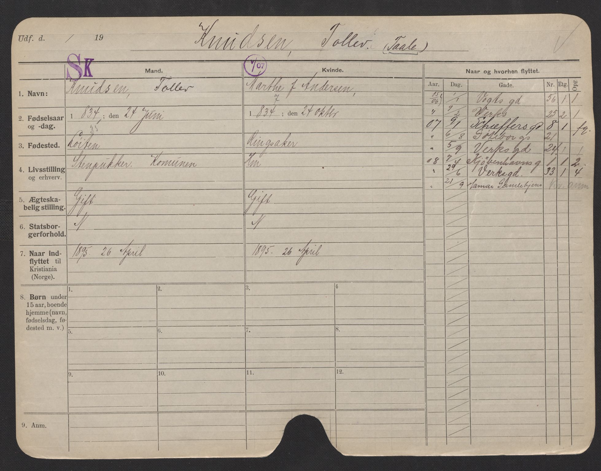 Oslo folkeregister, Registerkort, AV/SAO-A-11715/F/Fa/Fac/L0006: Menn, 1906-1914, p. 425a