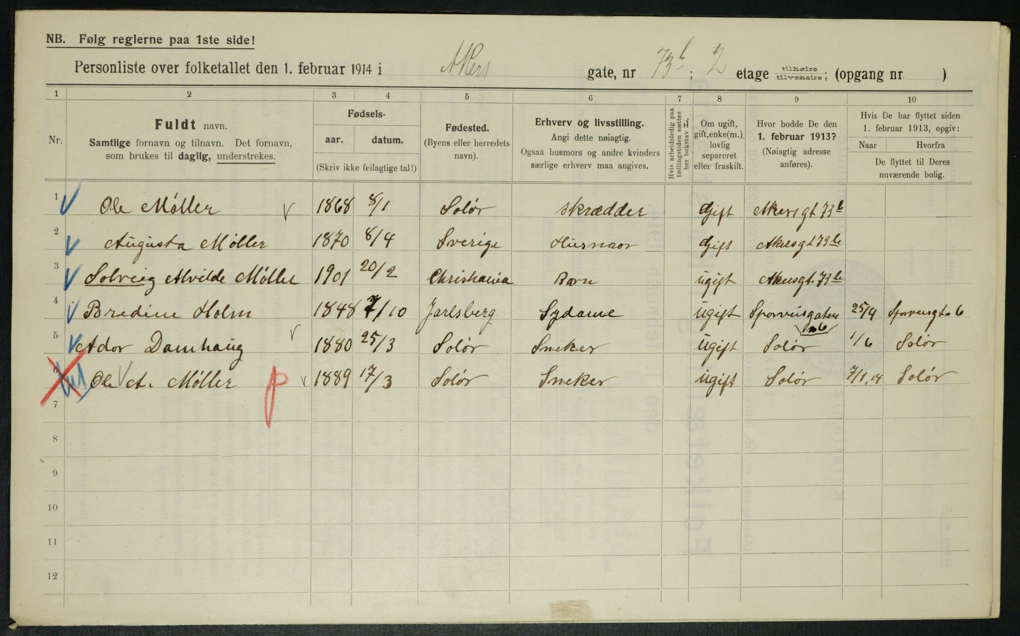 OBA, Municipal Census 1914 for Kristiania, 1914, p. 790