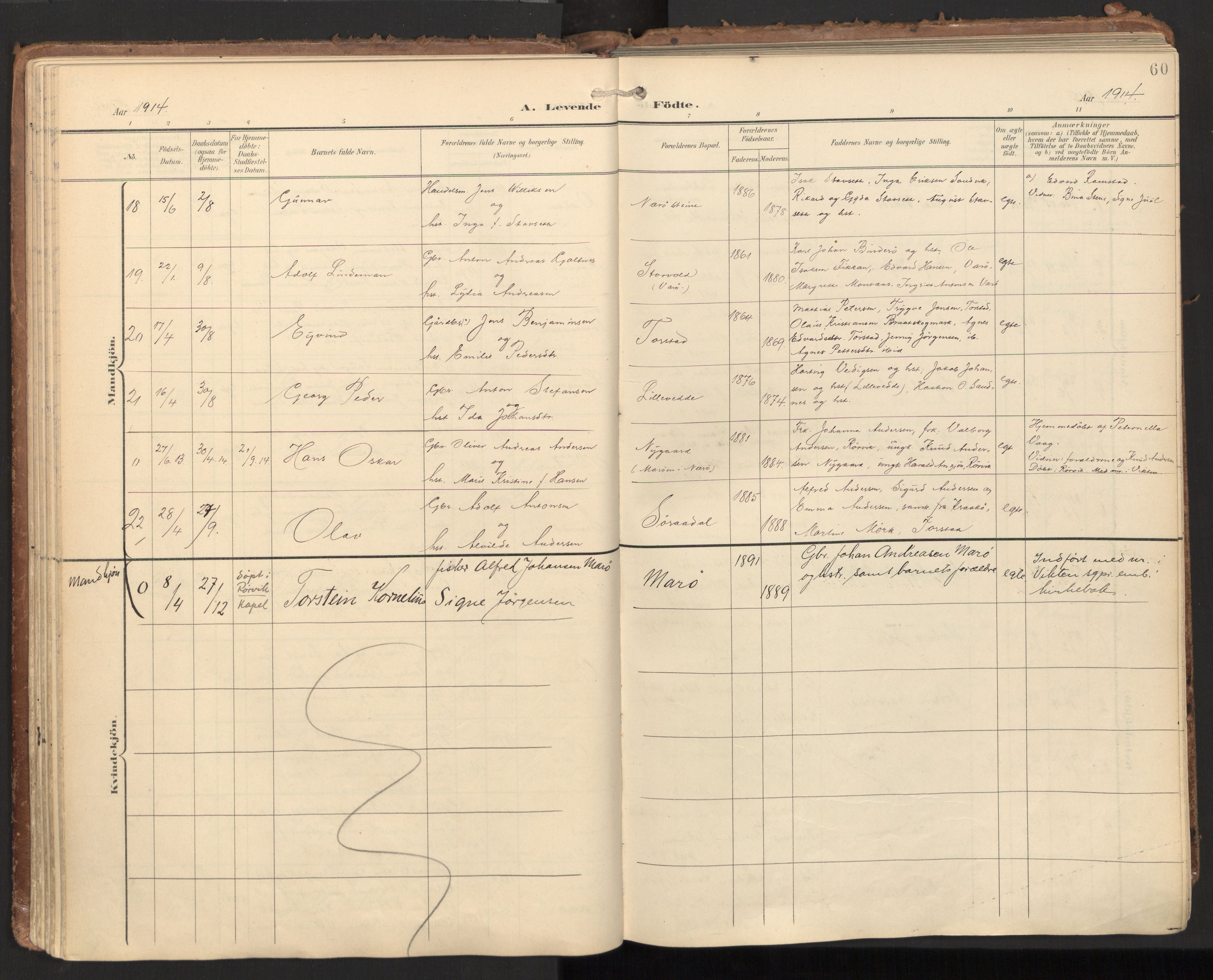 Ministerialprotokoller, klokkerbøker og fødselsregistre - Nord-Trøndelag, SAT/A-1458/784/L0677: Parish register (official) no. 784A12, 1900-1920, p. 60