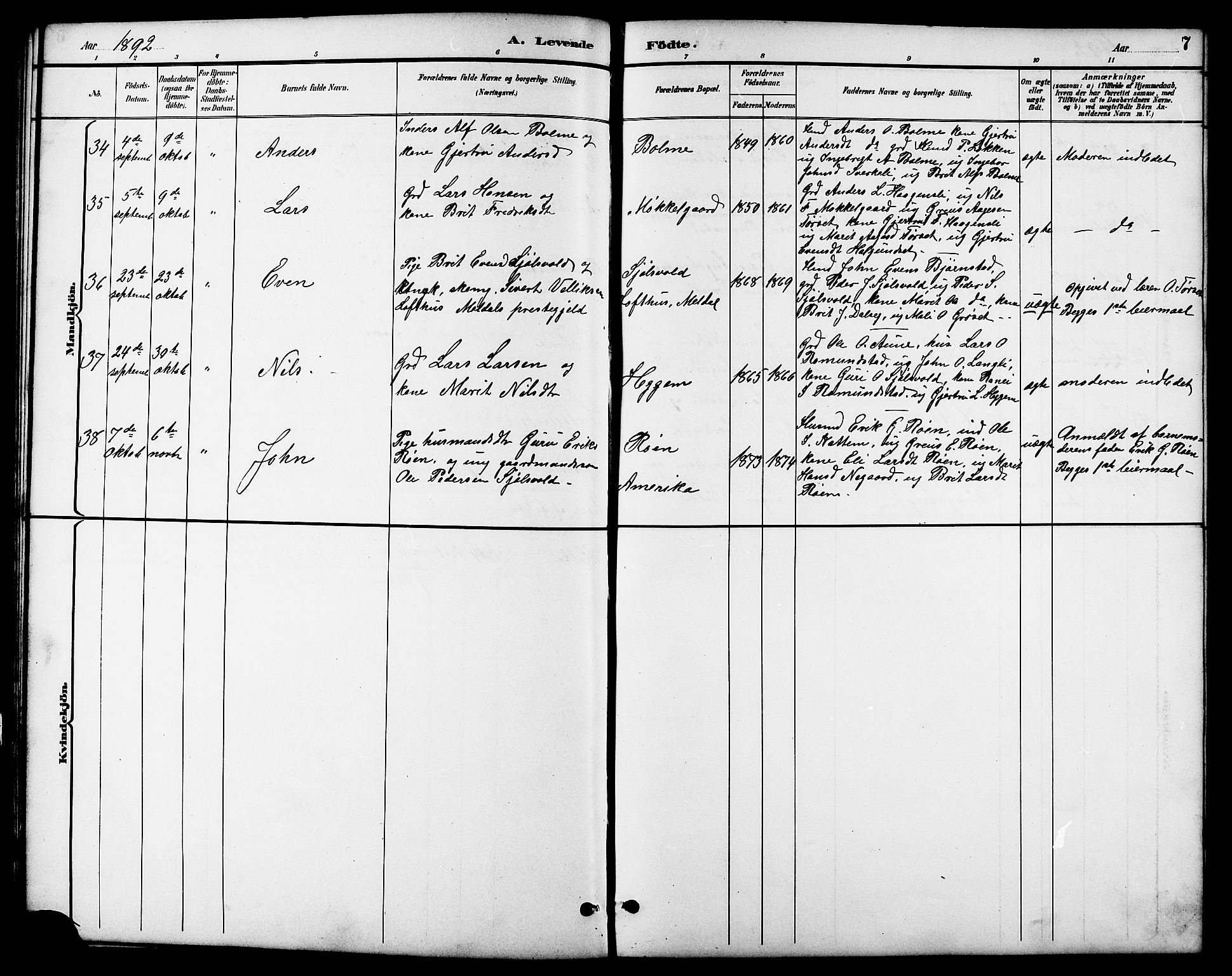 Ministerialprotokoller, klokkerbøker og fødselsregistre - Møre og Romsdal, AV/SAT-A-1454/598/L1078: Parish register (copy) no. 598C03, 1892-1909, p. 7