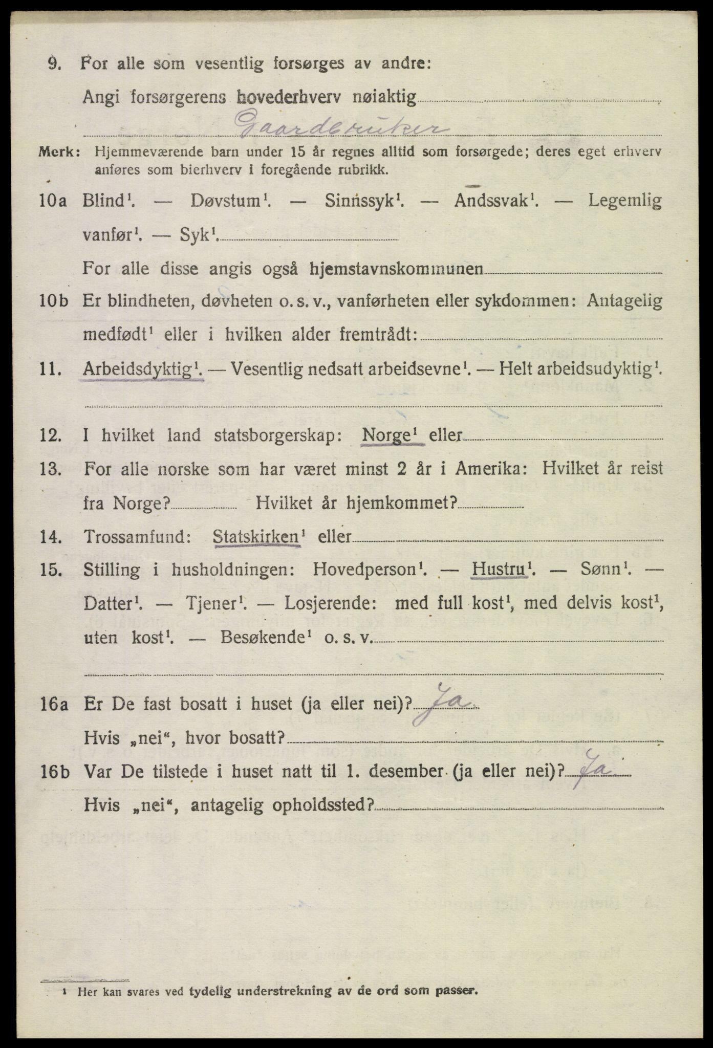 SAH, 1920 census for Sør-Fron, 1920, p. 3494