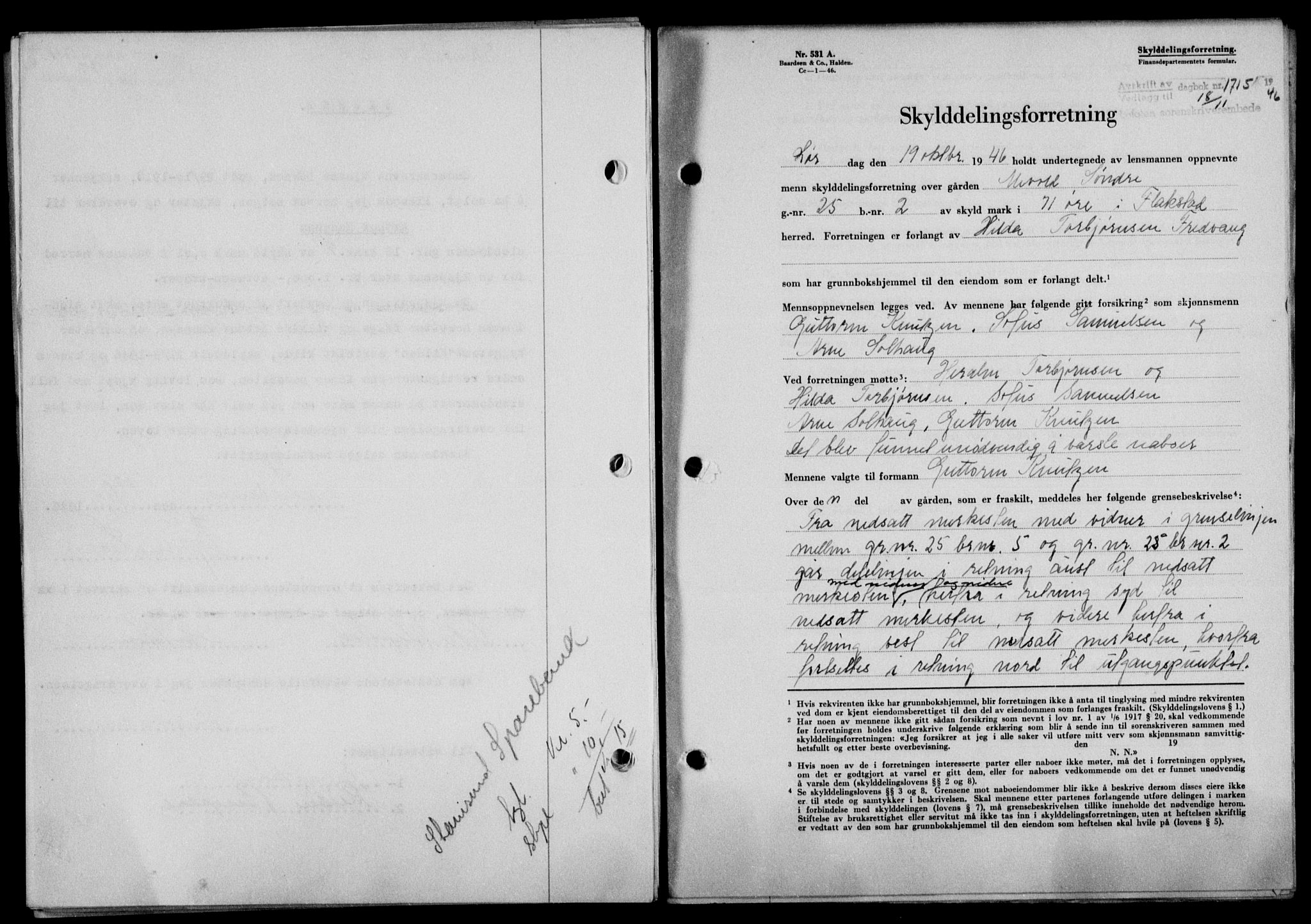 Lofoten sorenskriveri, SAT/A-0017/1/2/2C/L0015a: Mortgage book no. 15a, 1946-1947, Diary no: : 1715/1946