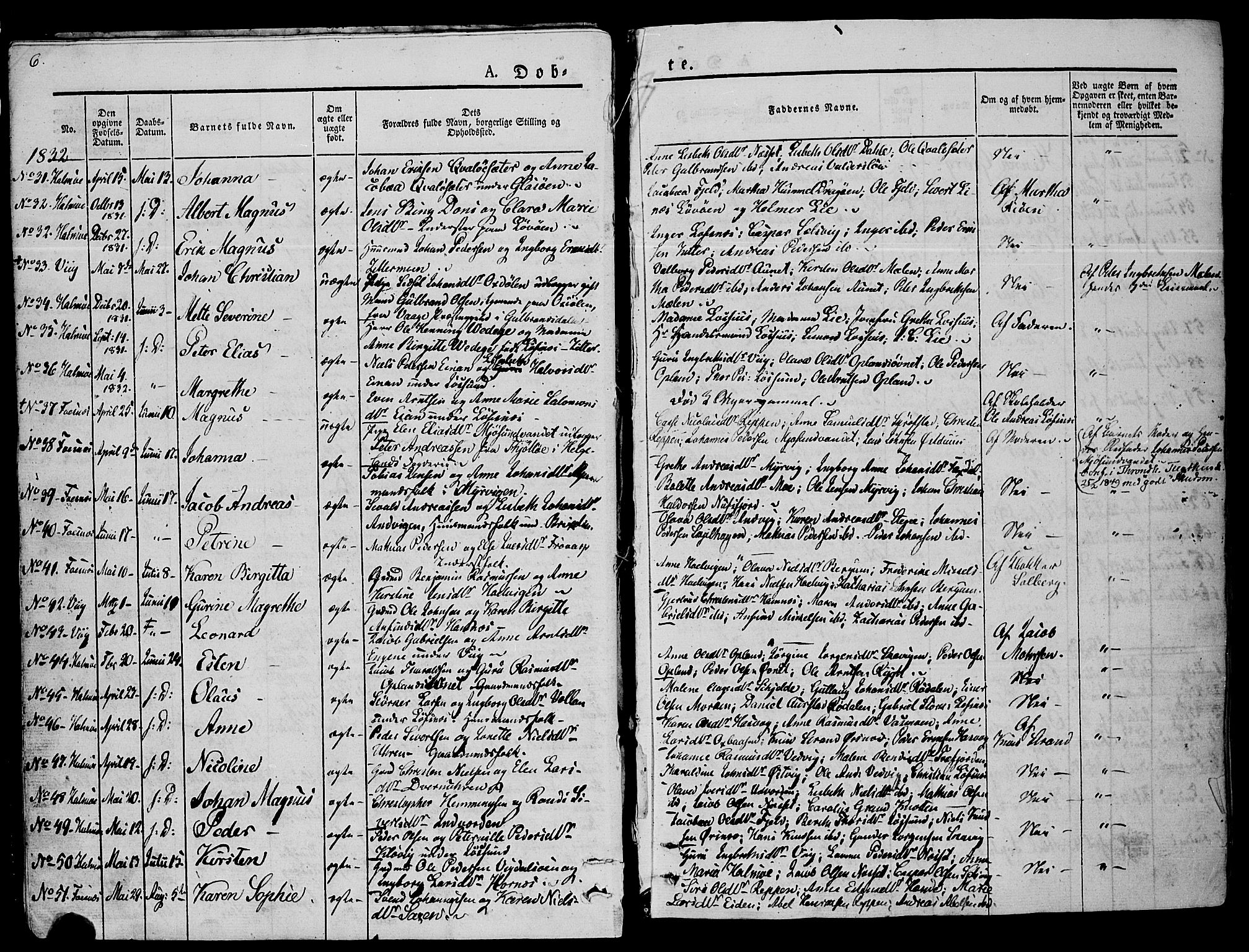 Ministerialprotokoller, klokkerbøker og fødselsregistre - Nord-Trøndelag, SAT/A-1458/773/L0614: Parish register (official) no. 773A05, 1831-1856, p. 6