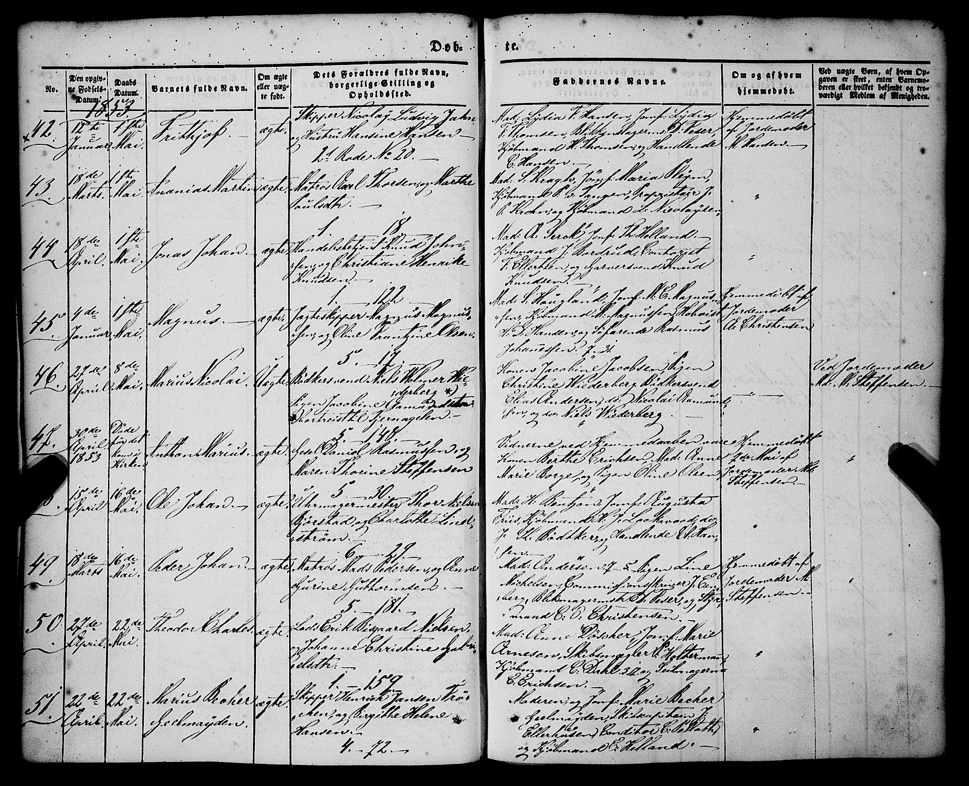 Nykirken Sokneprestembete, AV/SAB-A-77101/H/Haa/L0014: Parish register (official) no. B 1, 1844-1858, p. 84