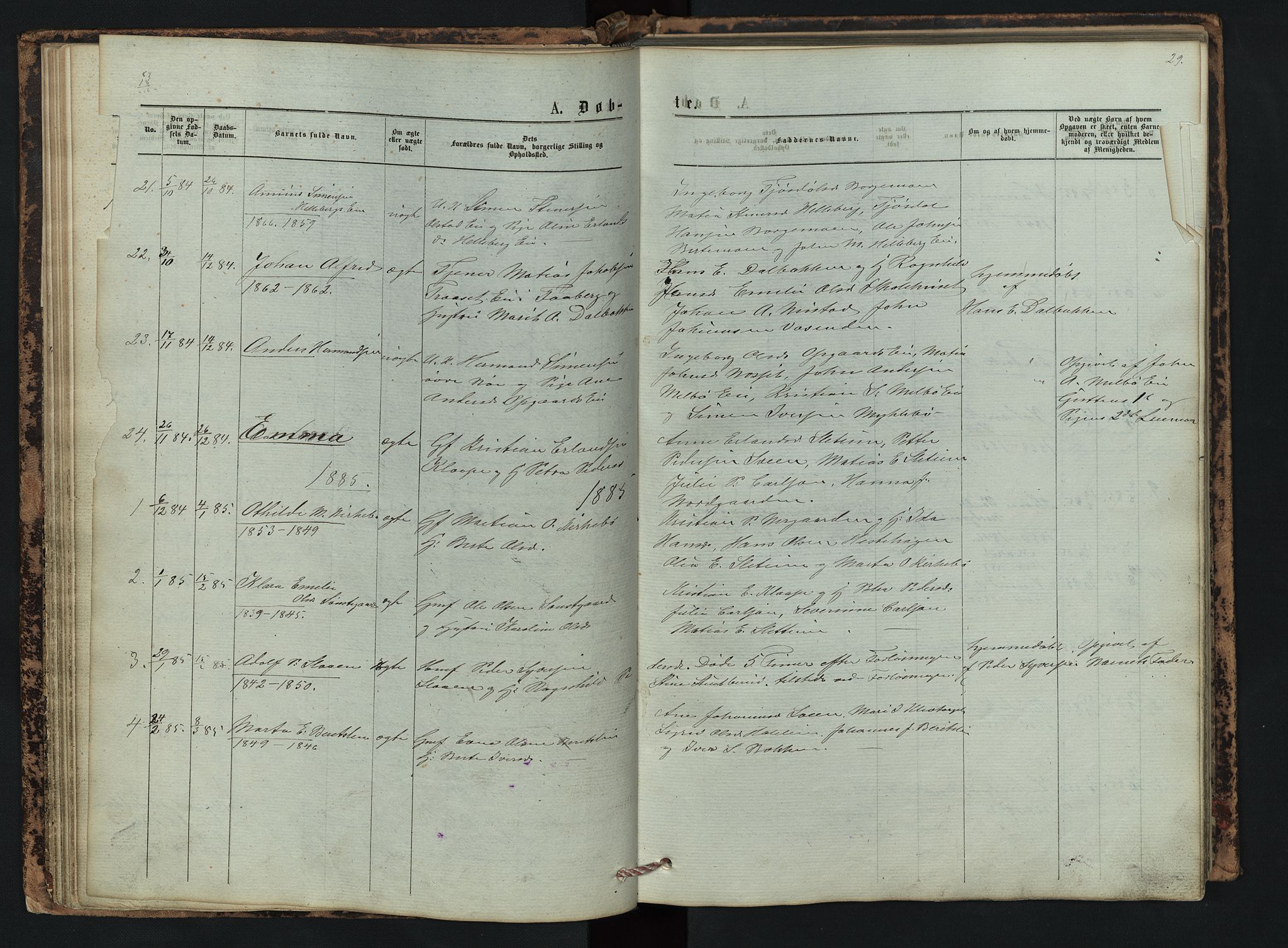 Vestre Gausdal prestekontor, SAH/PREST-094/H/Ha/Hab/L0002: Parish register (copy) no. 2, 1874-1897, p. 29