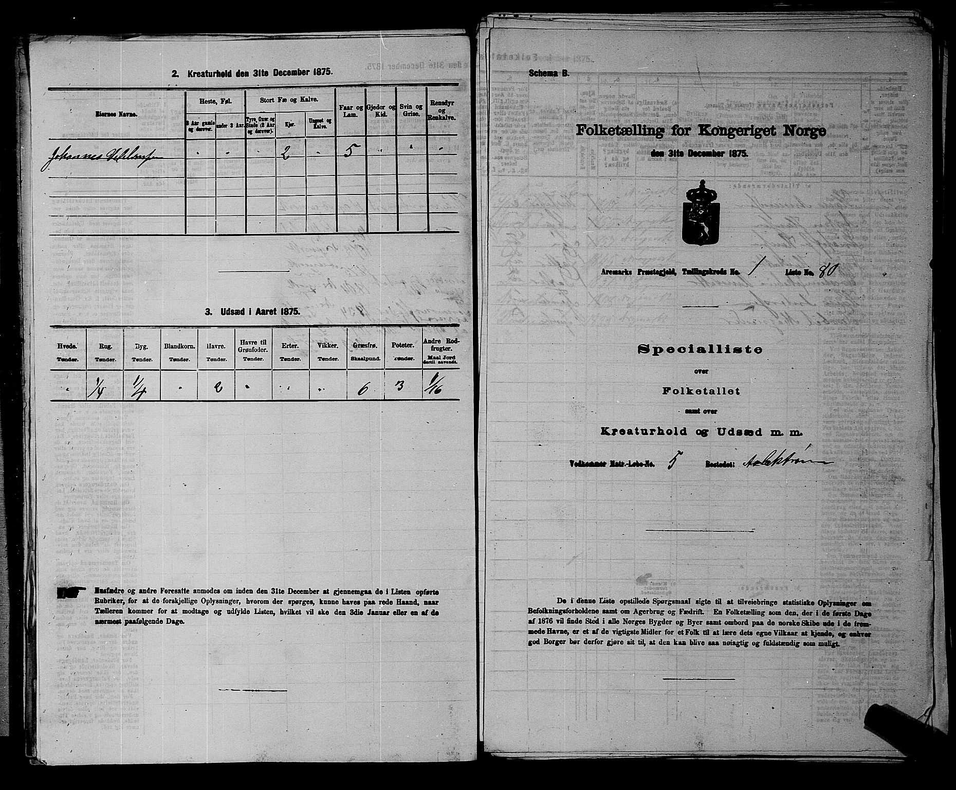 RA, 1875 census for 0118P Aremark, 1875, p. 88
