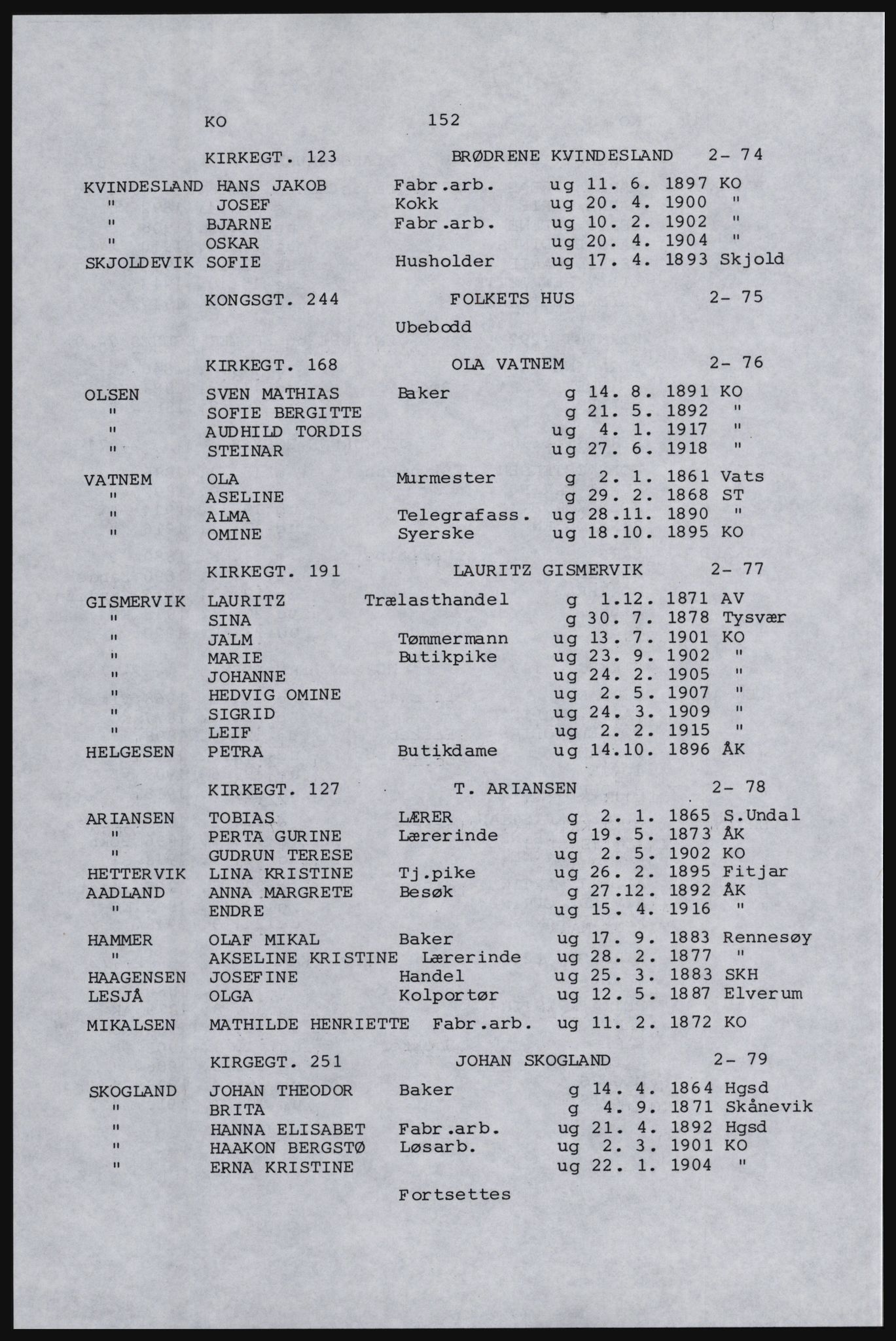 SAST, Copy of 1920 census for Karmøy, 1920, p. 168