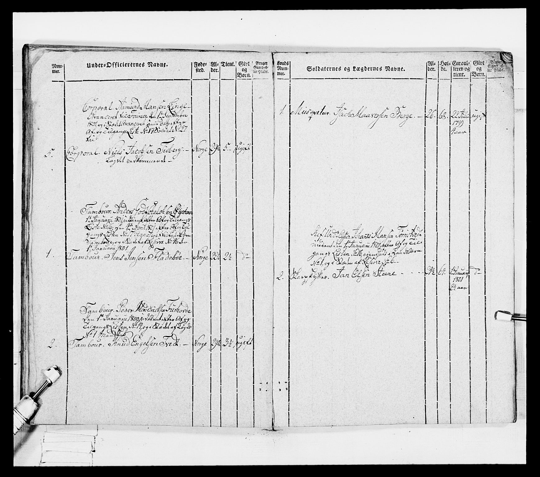 Generalitets- og kommissariatskollegiet, Det kongelige norske kommissariatskollegium, AV/RA-EA-5420/E/Eh/L0096: Bergenhusiske nasjonale infanteriregiment, 1791-1803, p. 389