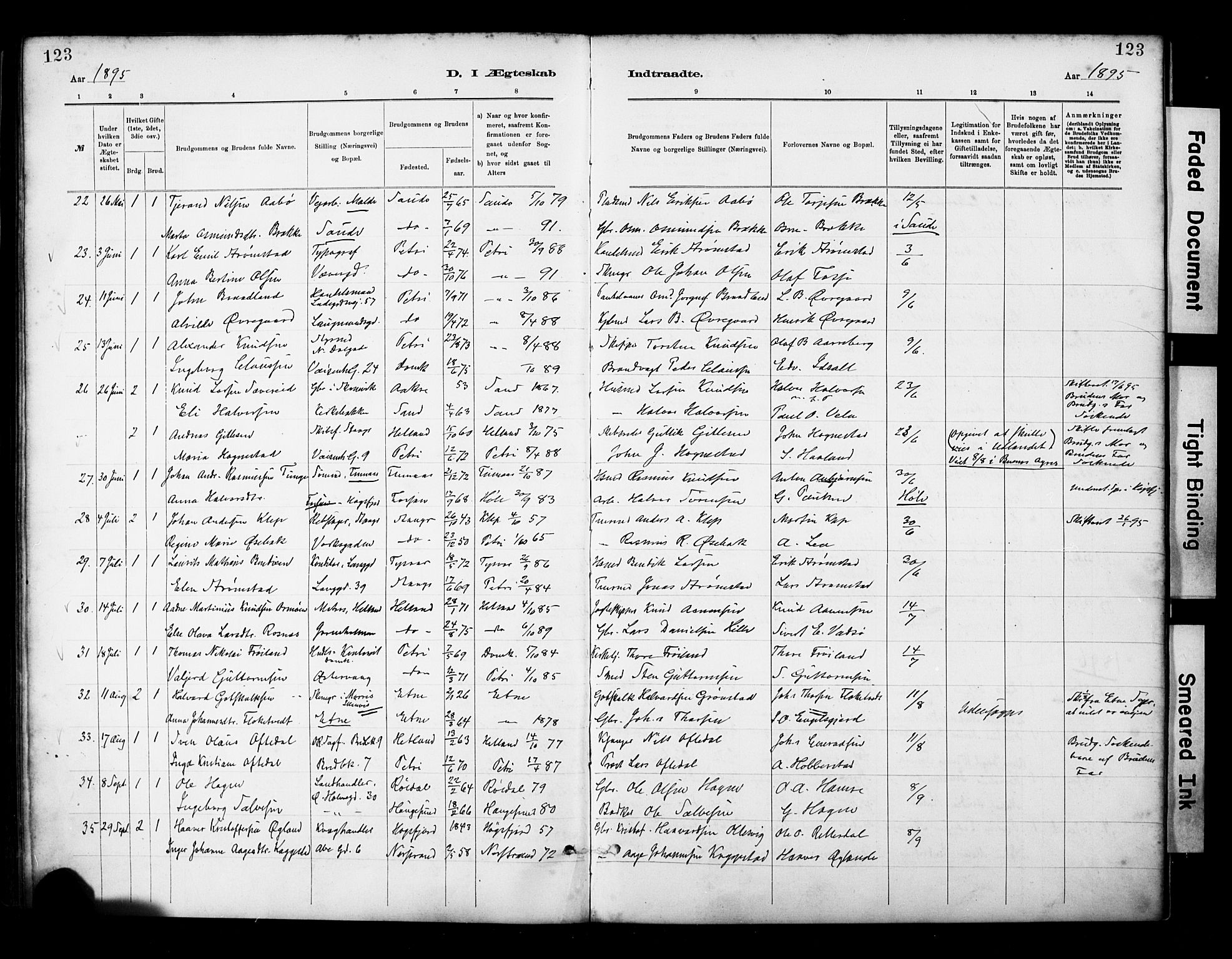 St. Petri sokneprestkontor, AV/SAST-A-101813/001/30/30BA/L0018: Parish register (official) no. A 19, 1879-1900, p. 123