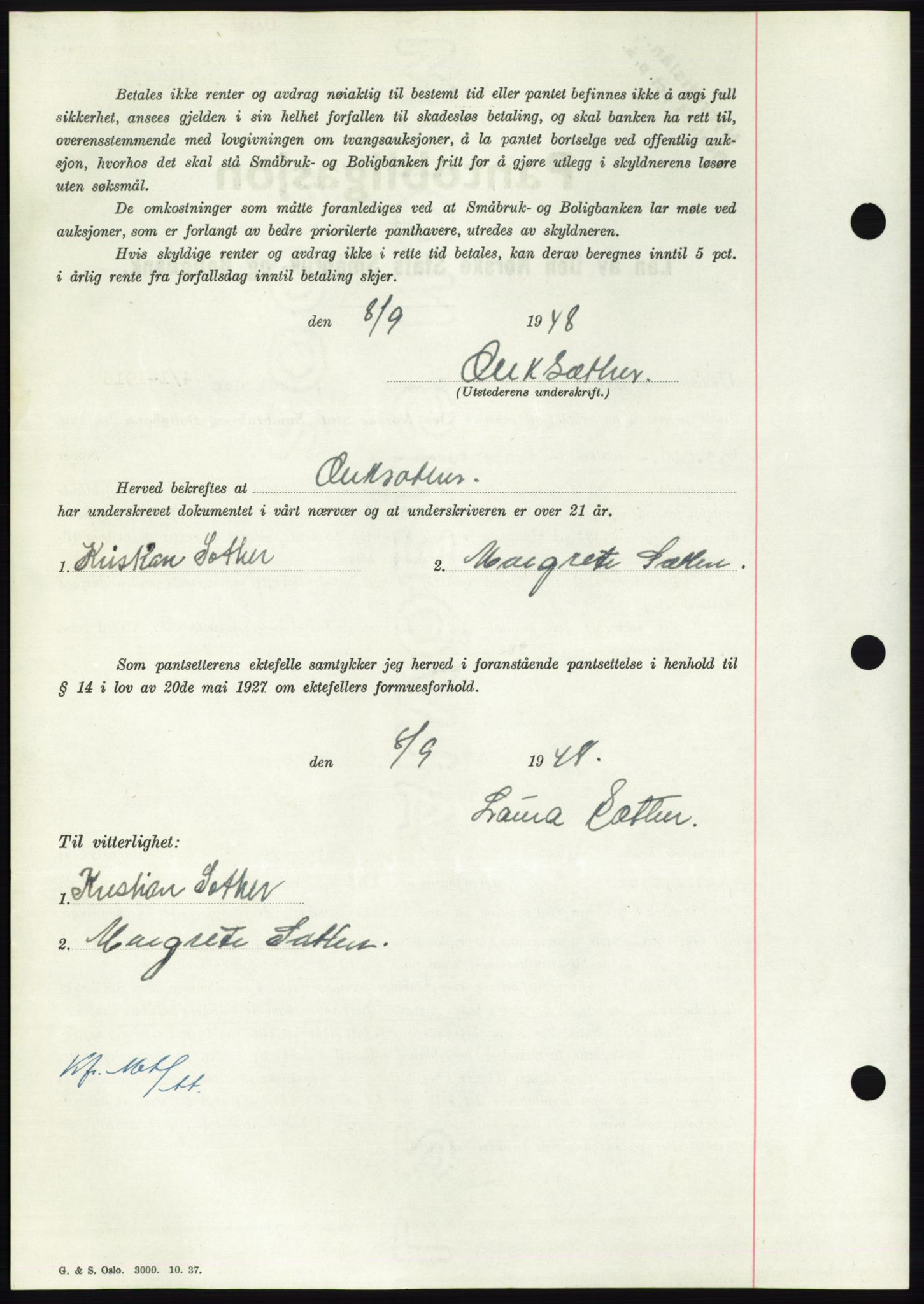 Nordmøre sorenskriveri, AV/SAT-A-4132/1/2/2Ca: Mortgage book no. B99, 1948-1948, Diary no: : 2575/1948