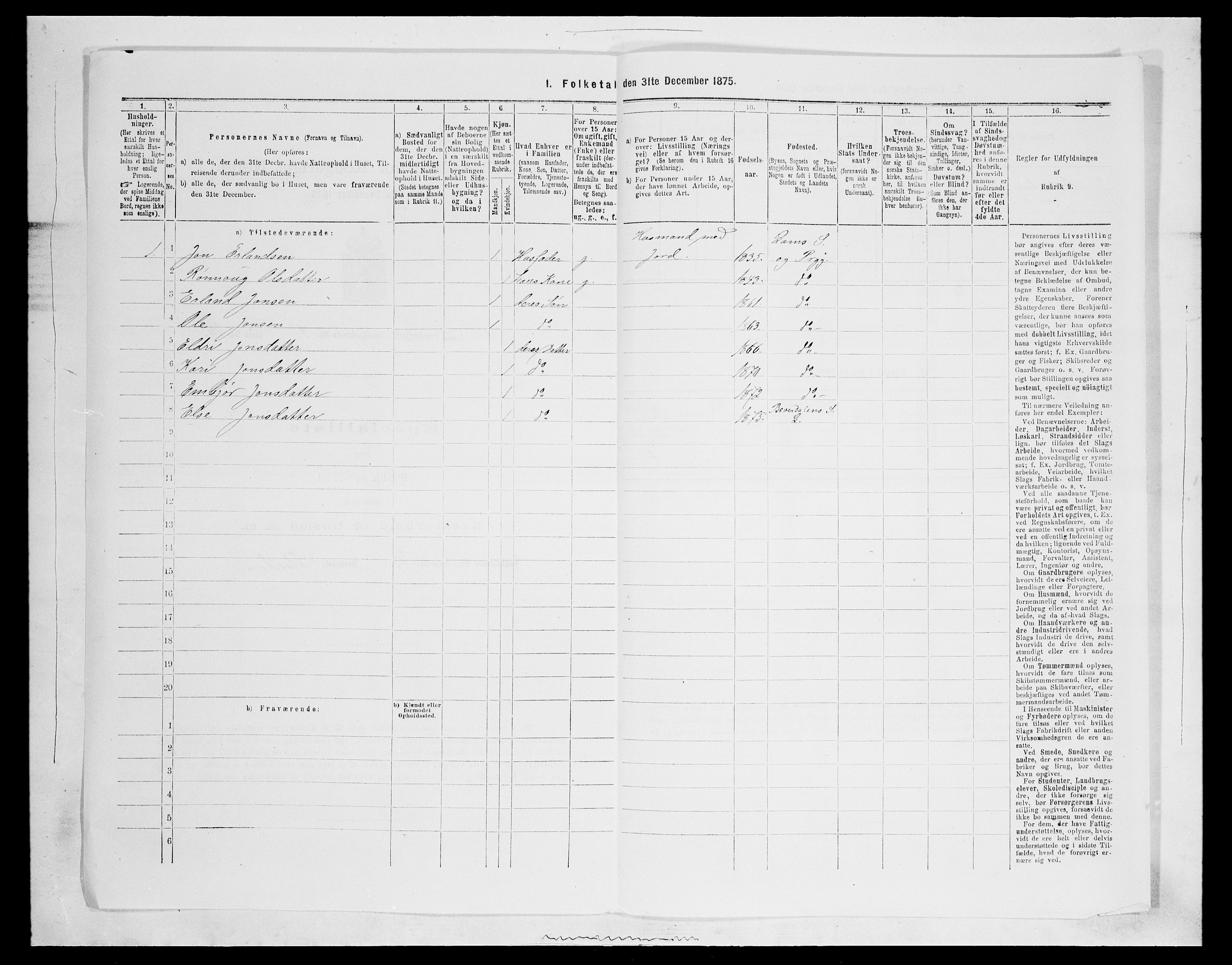 SAH, 1875 census for 0514P Lom, 1875, p. 822