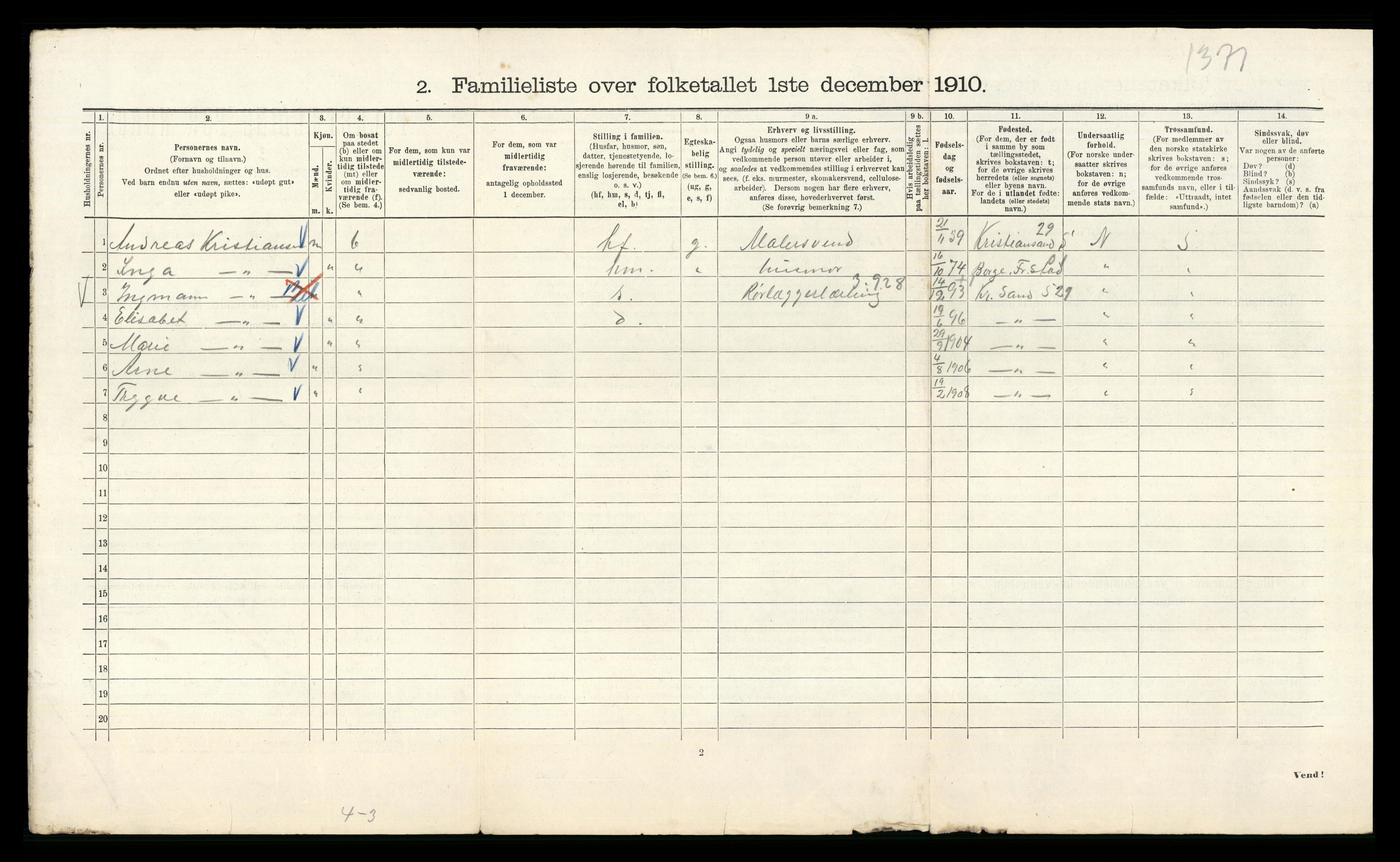 RA, 1910 census for Kristiania, 1910, p. 111098