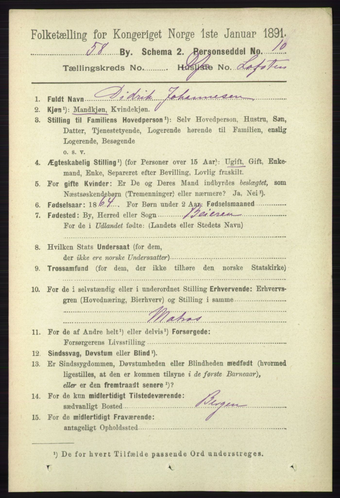 RA, 1891 census for 1902 Tromsø, 1891, p. 7489