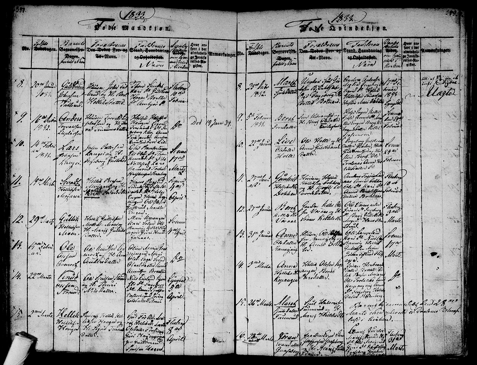 Flesberg kirkebøker, AV/SAKO-A-18/F/Fa/L0005: Parish register (official) no. I 5, 1816-1834, p. 347-348