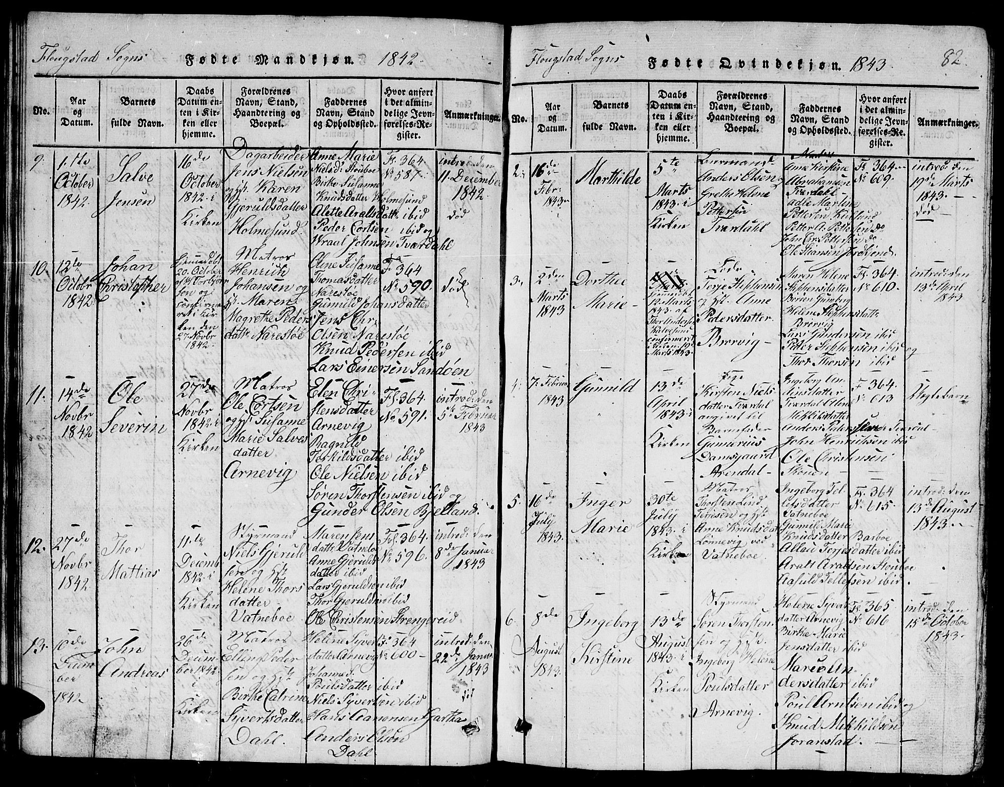 Dypvåg sokneprestkontor, AV/SAK-1111-0007/F/Fb/Fbb/L0001: Parish register (copy) no. B 1, 1816-1850, p. 82