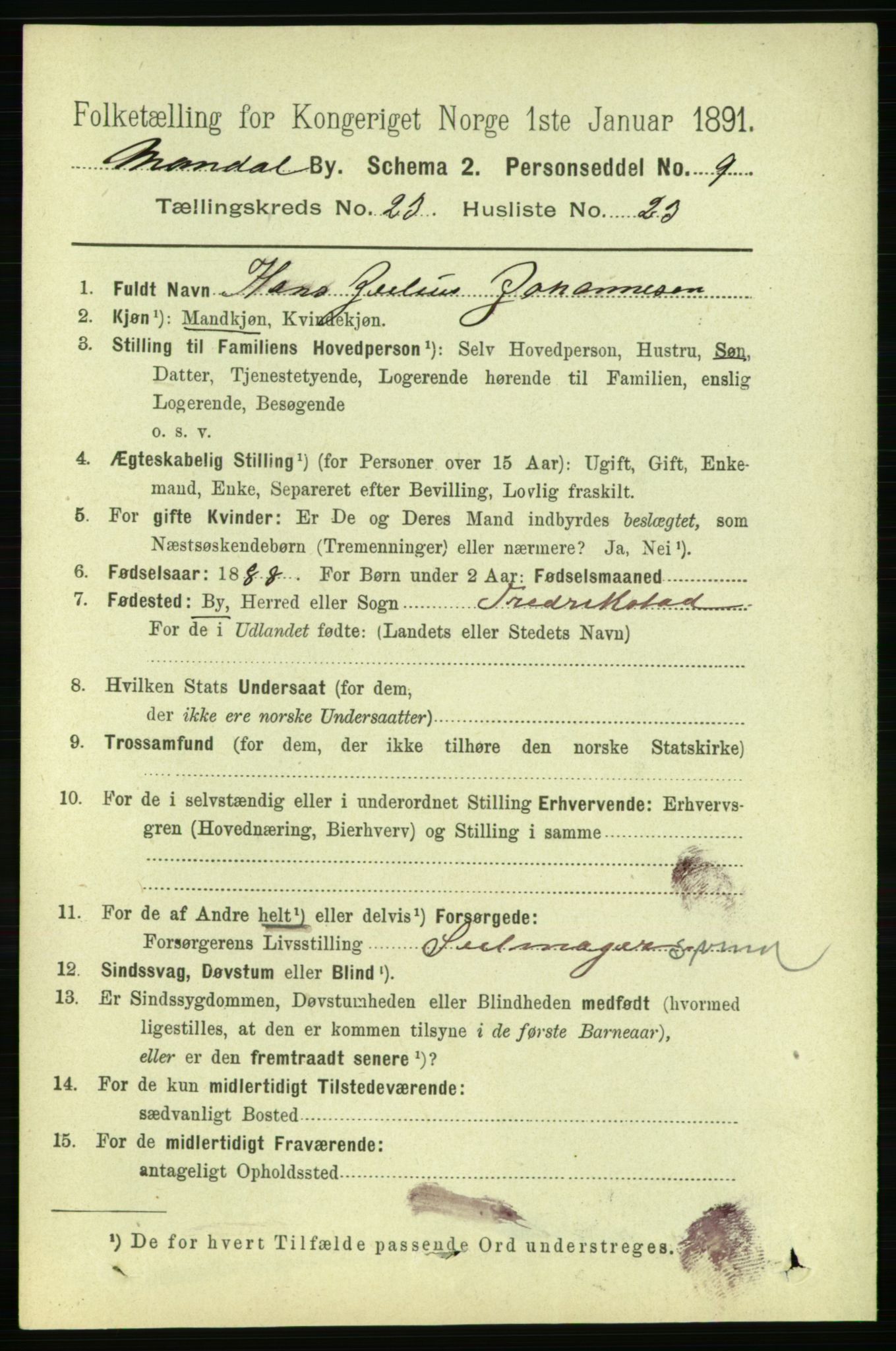 RA, 1891 census for 1002 Mandal, 1891, p. 4438