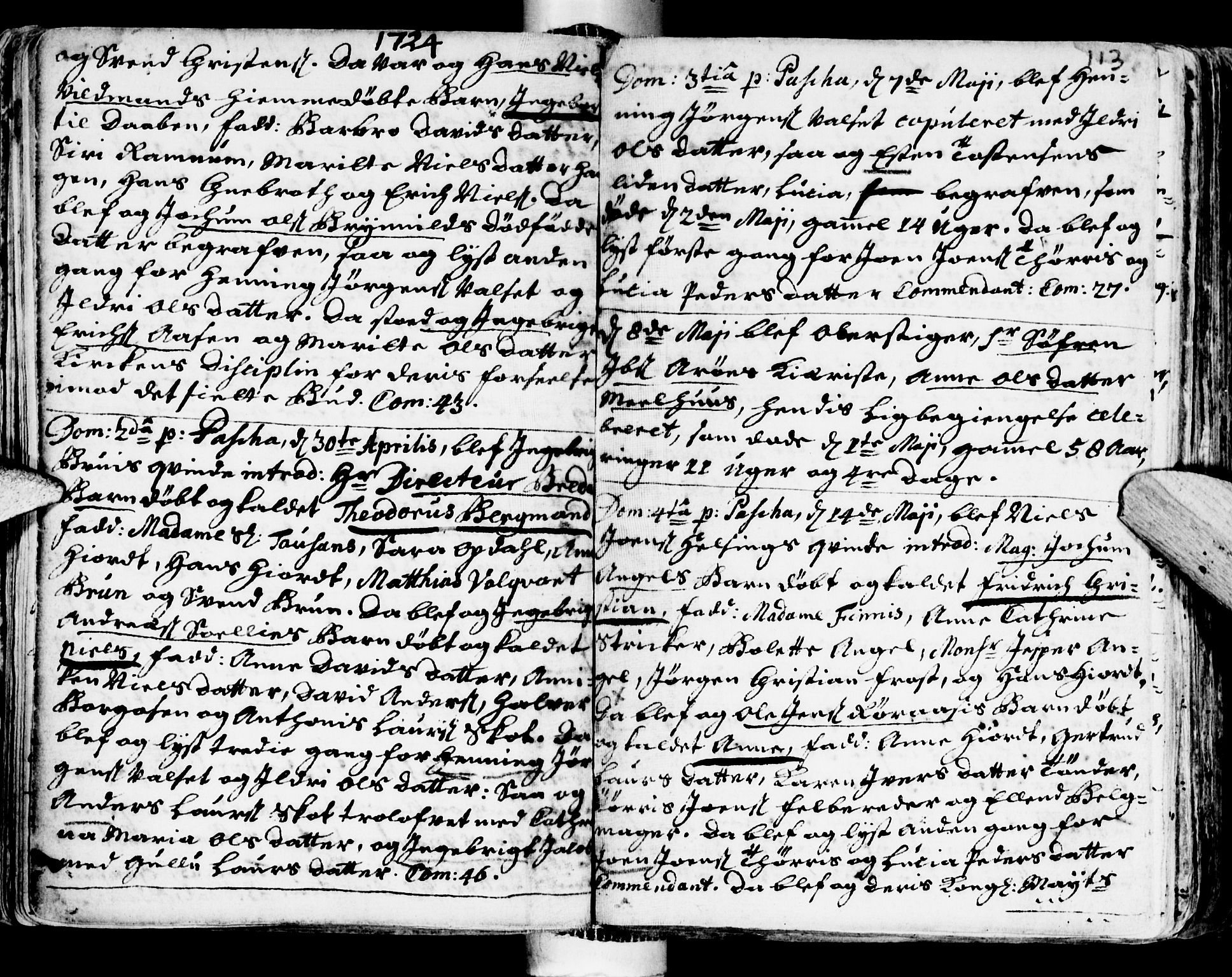 Ministerialprotokoller, klokkerbøker og fødselsregistre - Sør-Trøndelag, SAT/A-1456/681/L0924: Parish register (official) no. 681A02, 1720-1731, p. 112-113