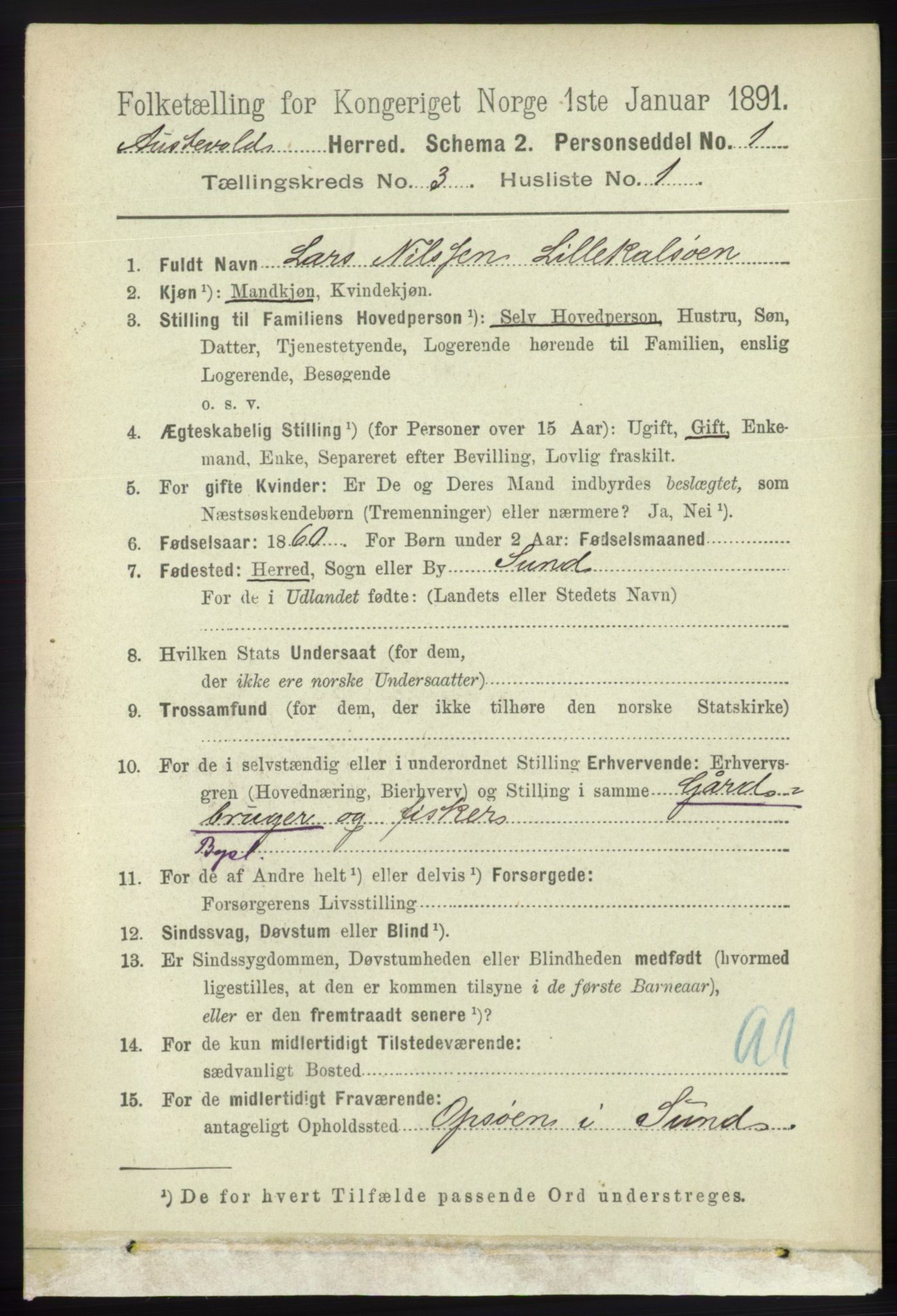 RA, 1891 census for 1244 Austevoll, 1891, p. 953