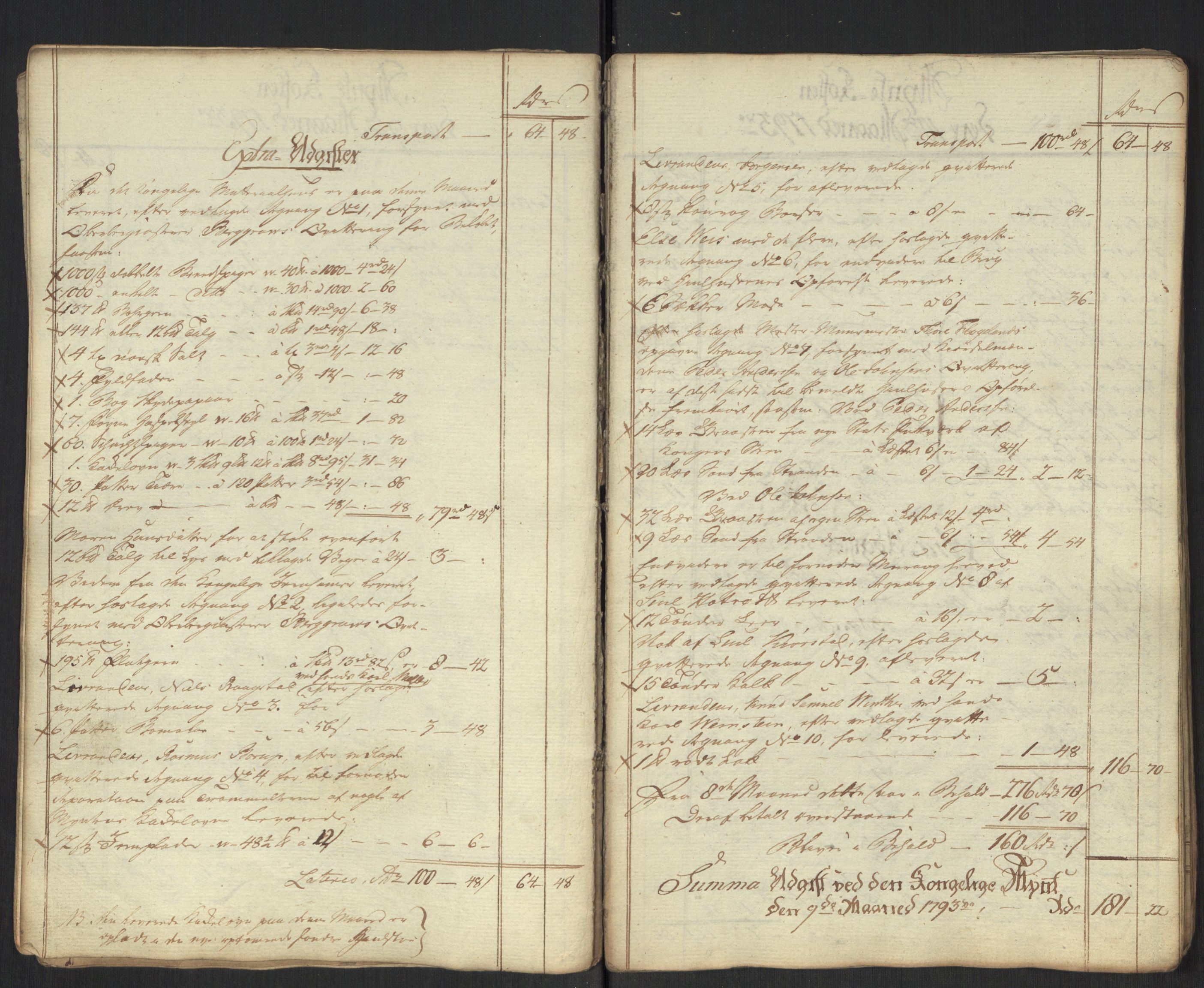 Rentekammeret inntil 1814, Realistisk ordnet avdeling, AV/RA-EA-4070/Oa/L0010: [Y8]: Regninger for Kongsbergs mynt., 1760-1805, p. 404