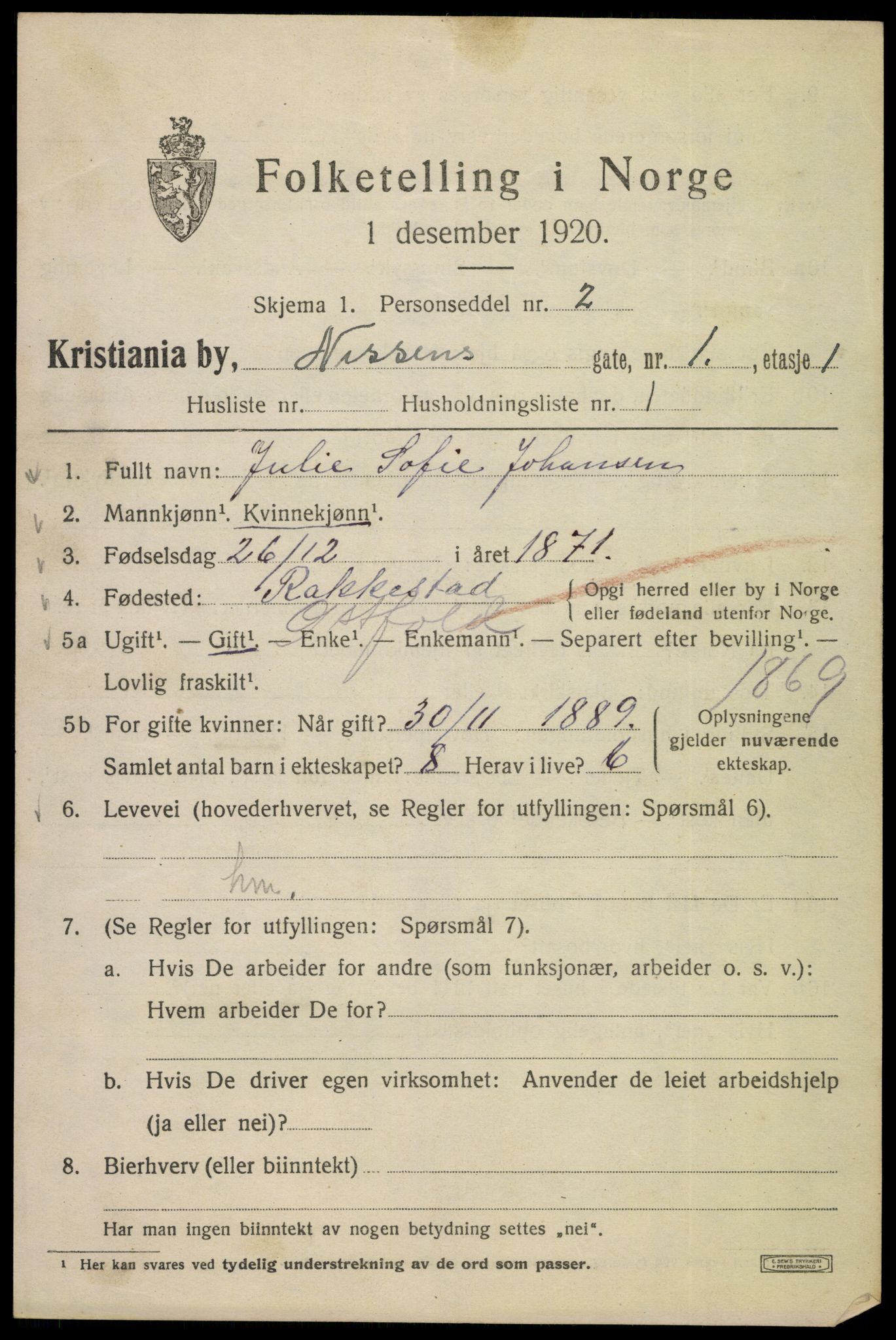 SAO, 1920 census for Kristiania, 1920, p. 417097