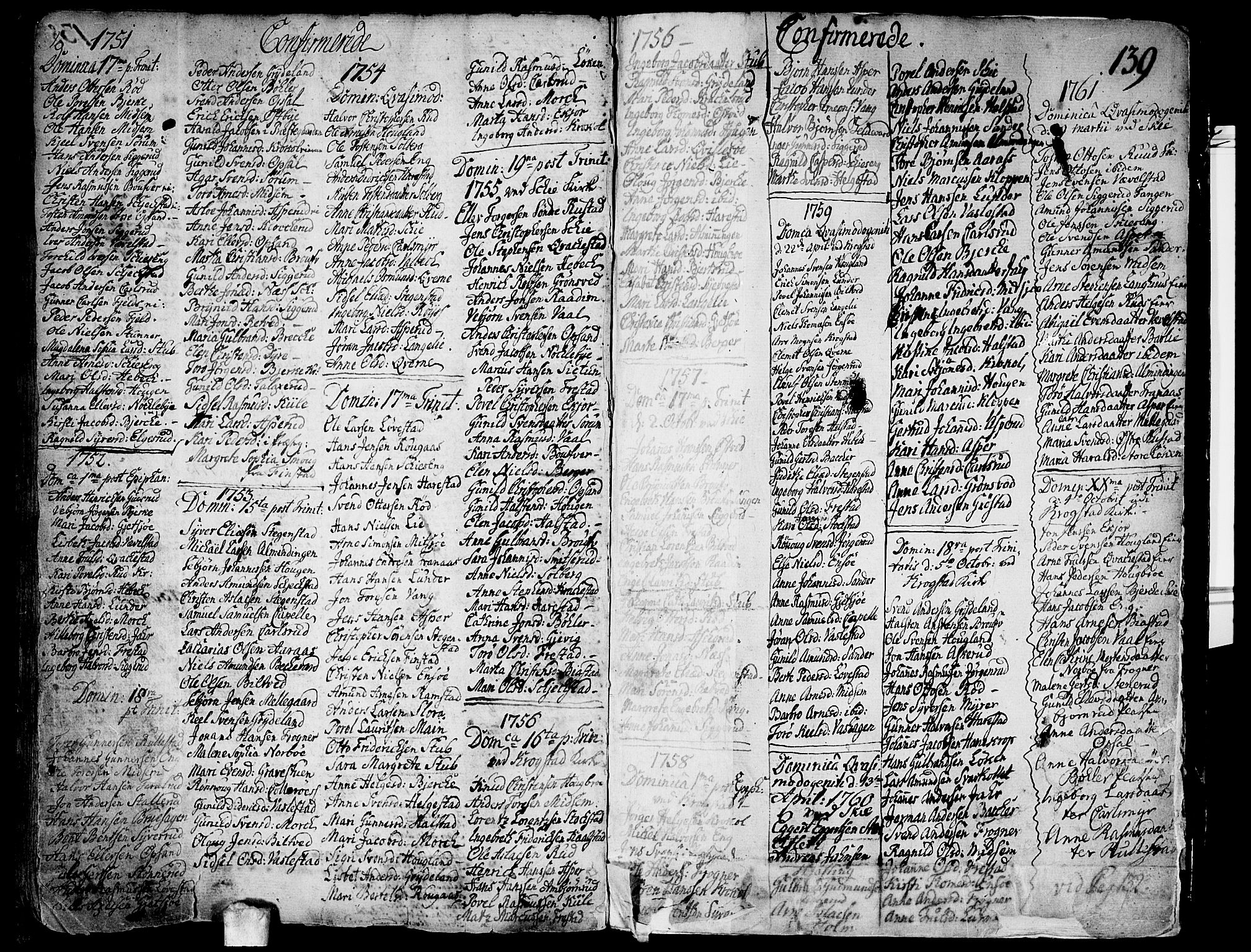 Kråkstad prestekontor Kirkebøker, SAO/A-10125a/F/Fa/L0001: Parish register (official) no. I 1, 1736-1785, p. 139
