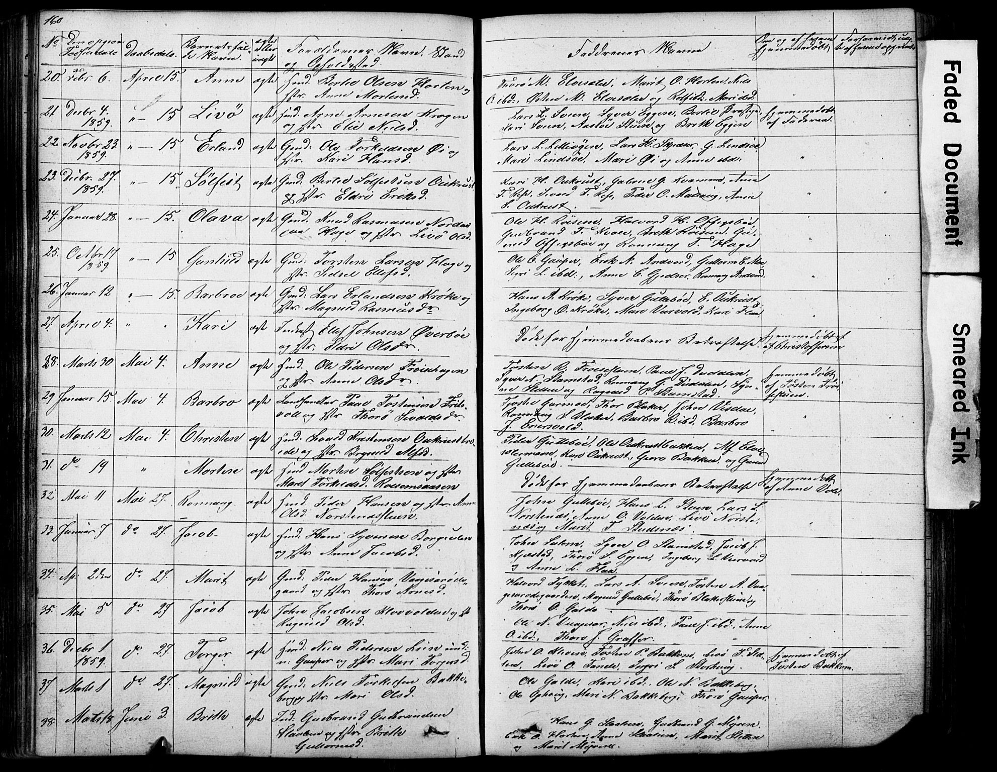 Lom prestekontor, AV/SAH-PREST-070/L/L0012: Parish register (copy) no. 12, 1845-1873, p. 160-161