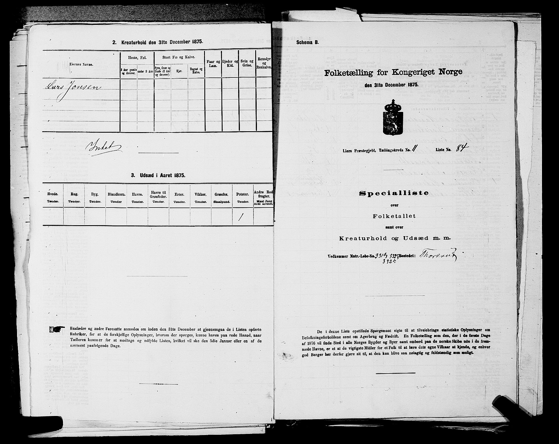 SAKO, 1875 census for 0626P Lier, 1875, p. 1949