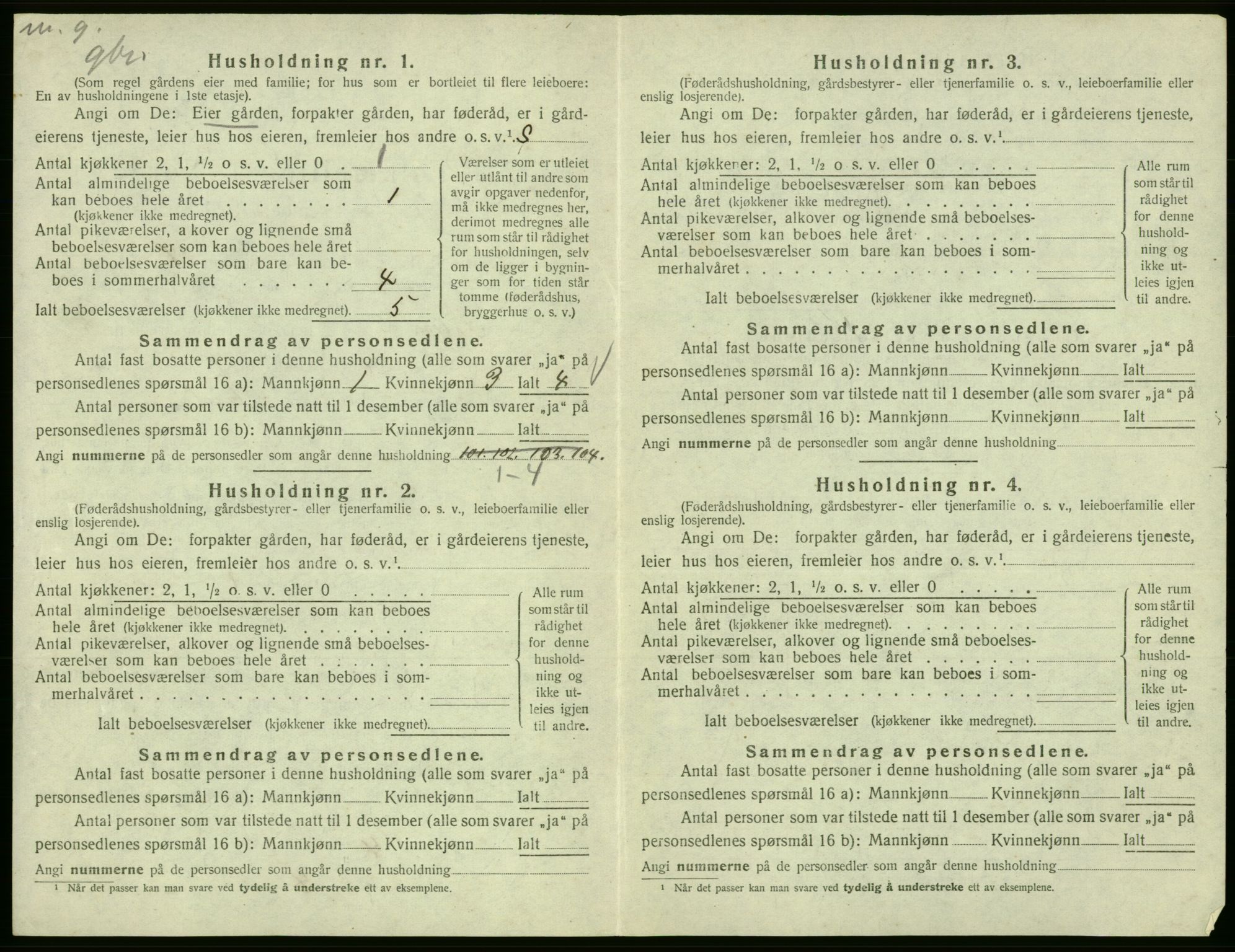 SAB, 1920 census for Fitjar, 1920, p. 351