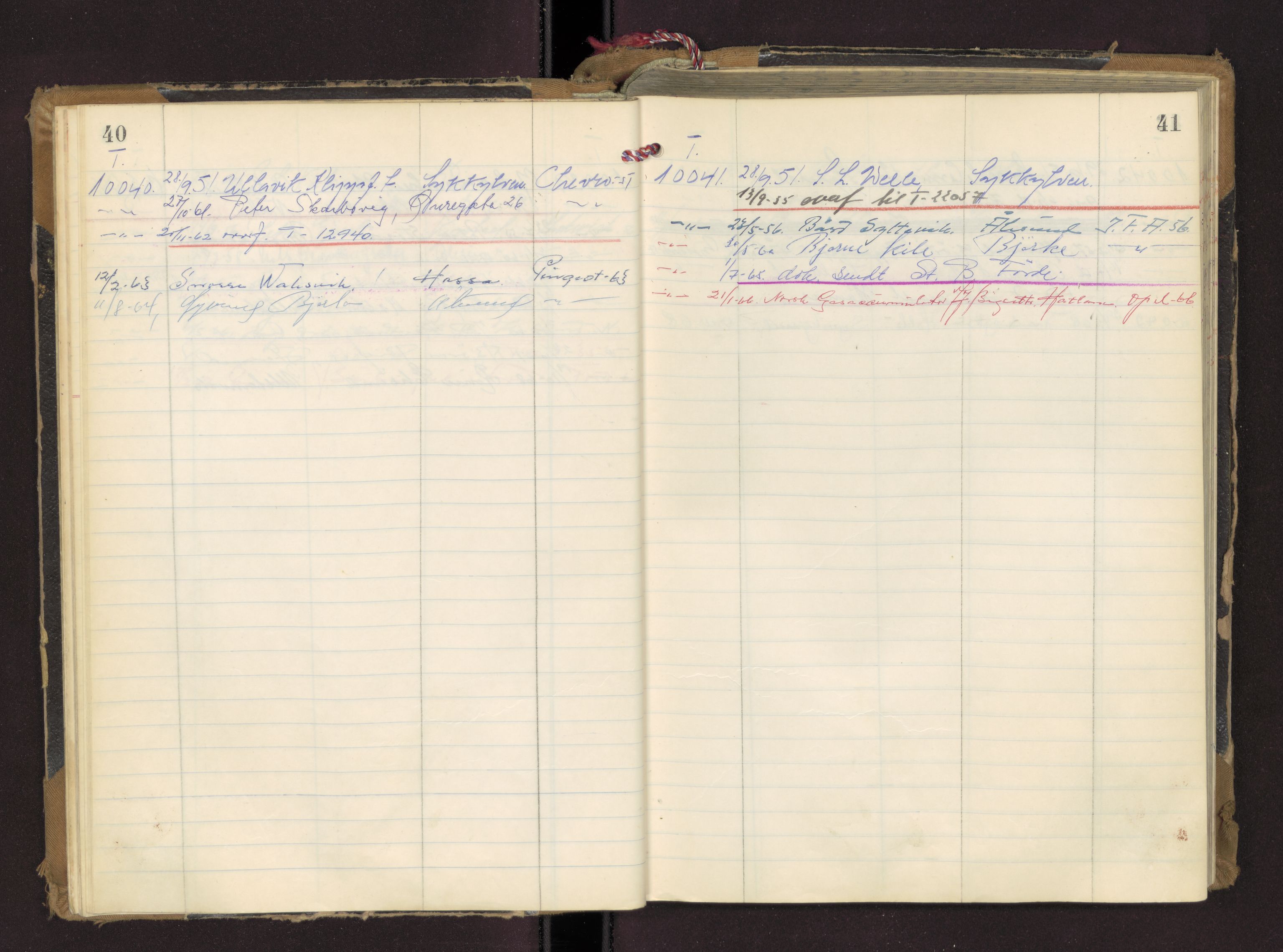 Møre og Romsdal vegkontor - Ålesund trafikkstasjon, AV/SAT-A-4099/F/Fc/L0005: Bilregister; T 10000 - T 10599, 1945-1970