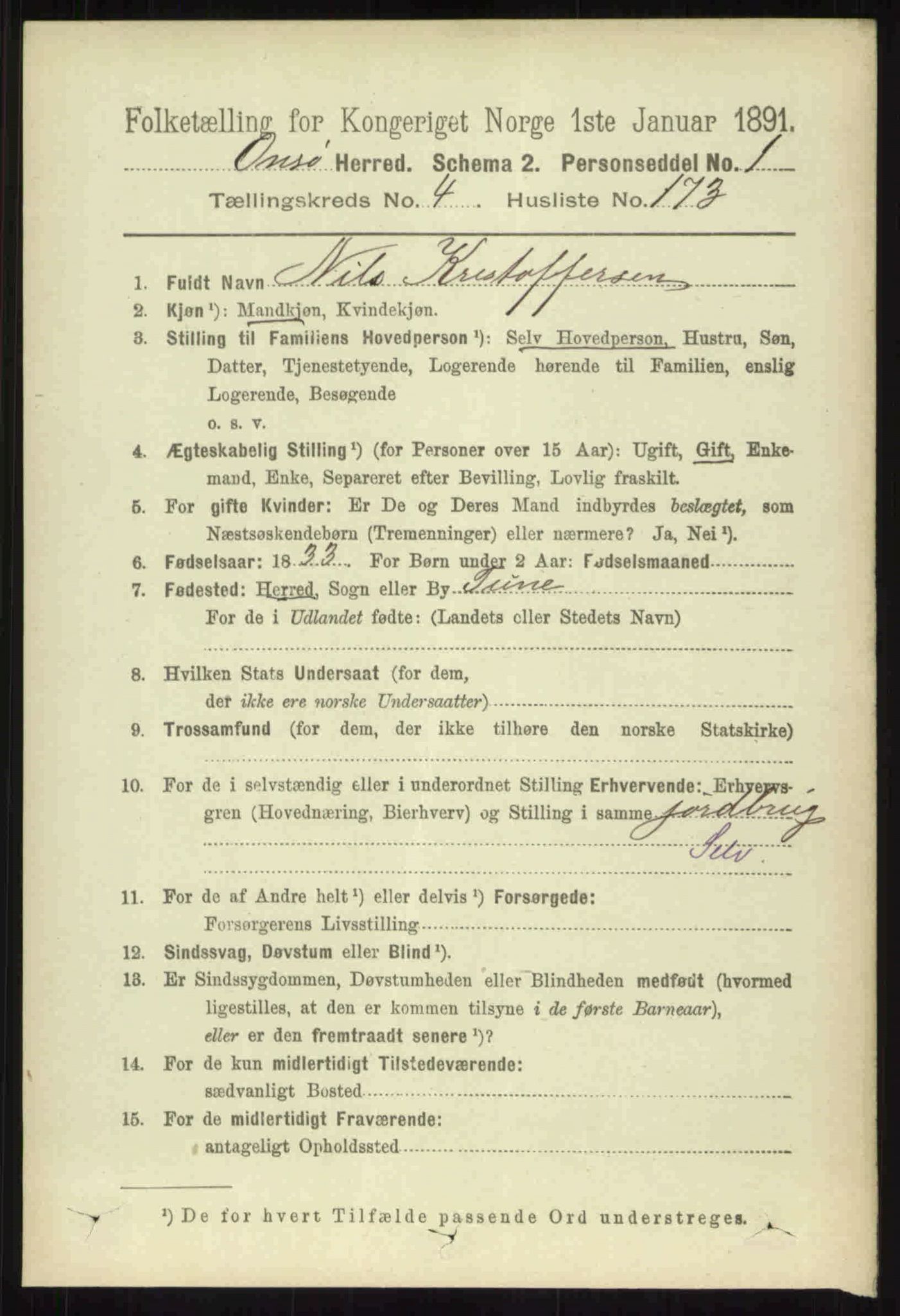 RA, 1891 census for 0134 Onsøy, 1891, p. 3696