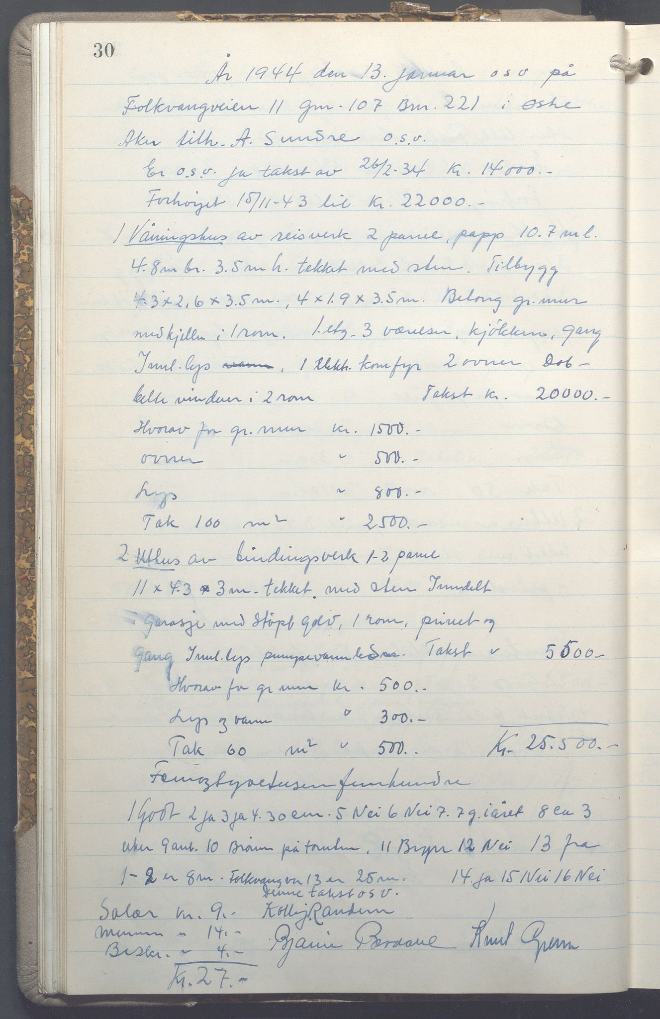Lensmennene i Aker, OBA/A-10133/F/Fc/L0035: Branntakstprotokoll, 1943-1946, p. 30