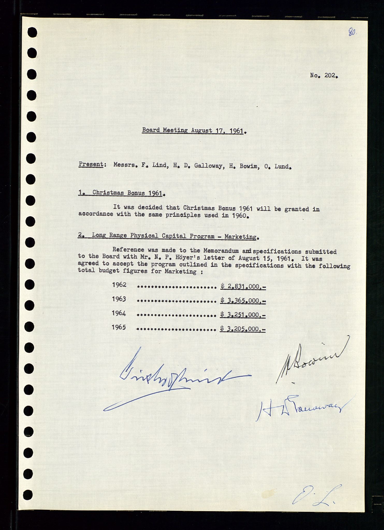 Pa 0982 - Esso Norge A/S, AV/SAST-A-100448/A/Aa/L0001/0002: Den administrerende direksjon Board minutes (styrereferater) / Den administrerende direksjon Board minutes (styrereferater), 1960-1961, p. 129